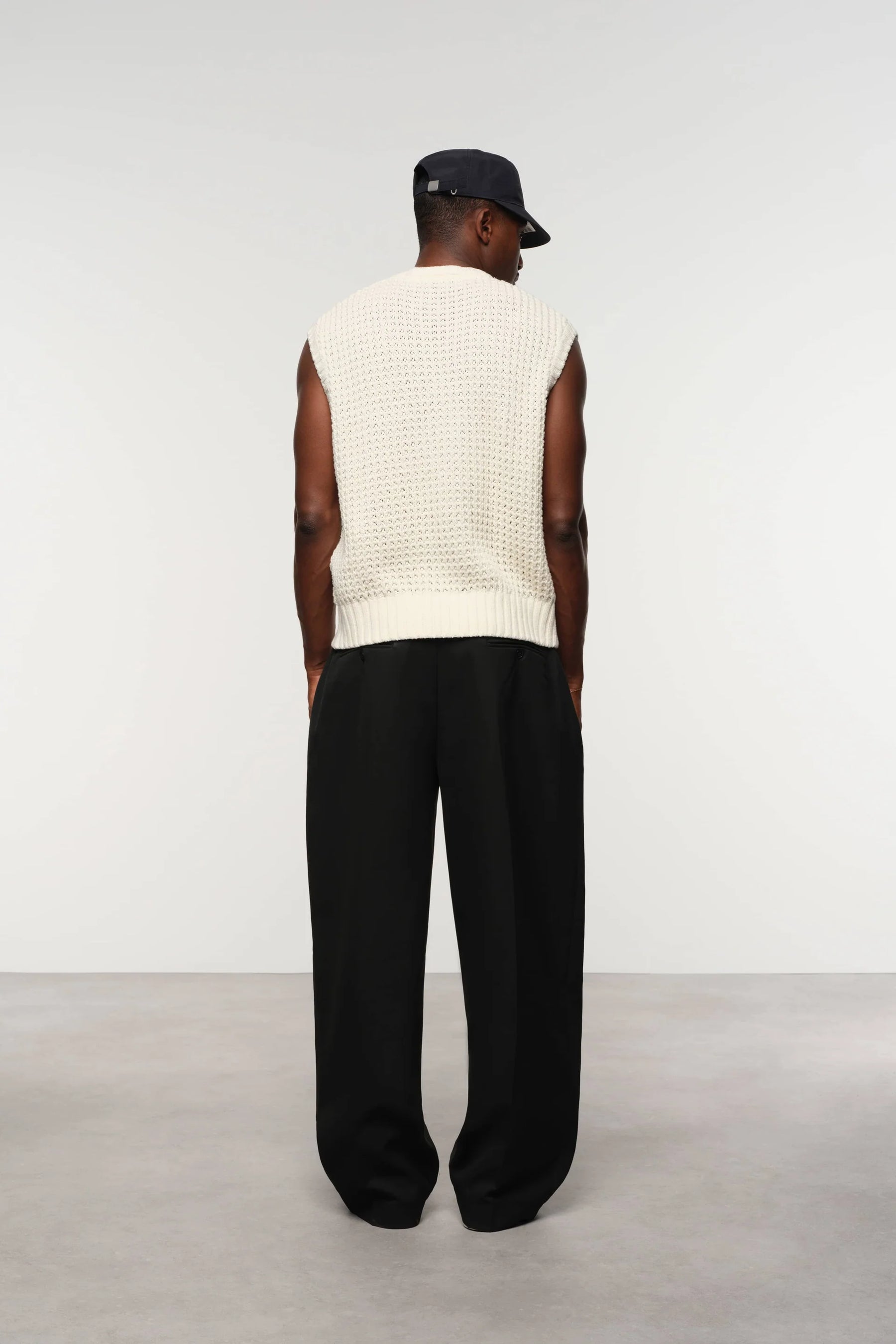 moss stitch knitted vest