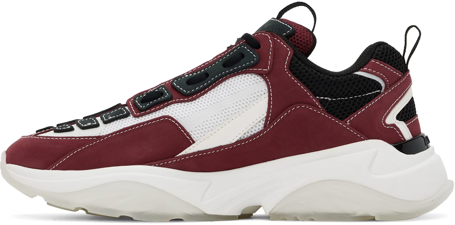 White & Burgundy Bone Runner Sneakers