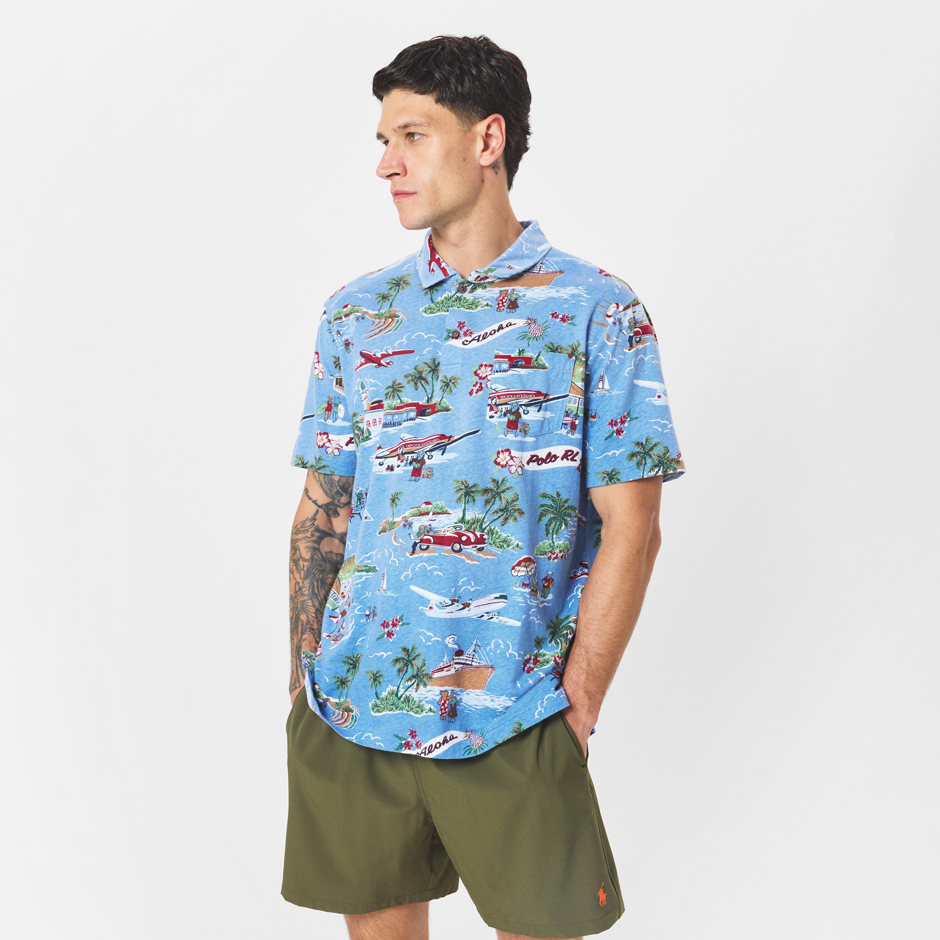 Standard Fit Bear Linen-Cotton Polo