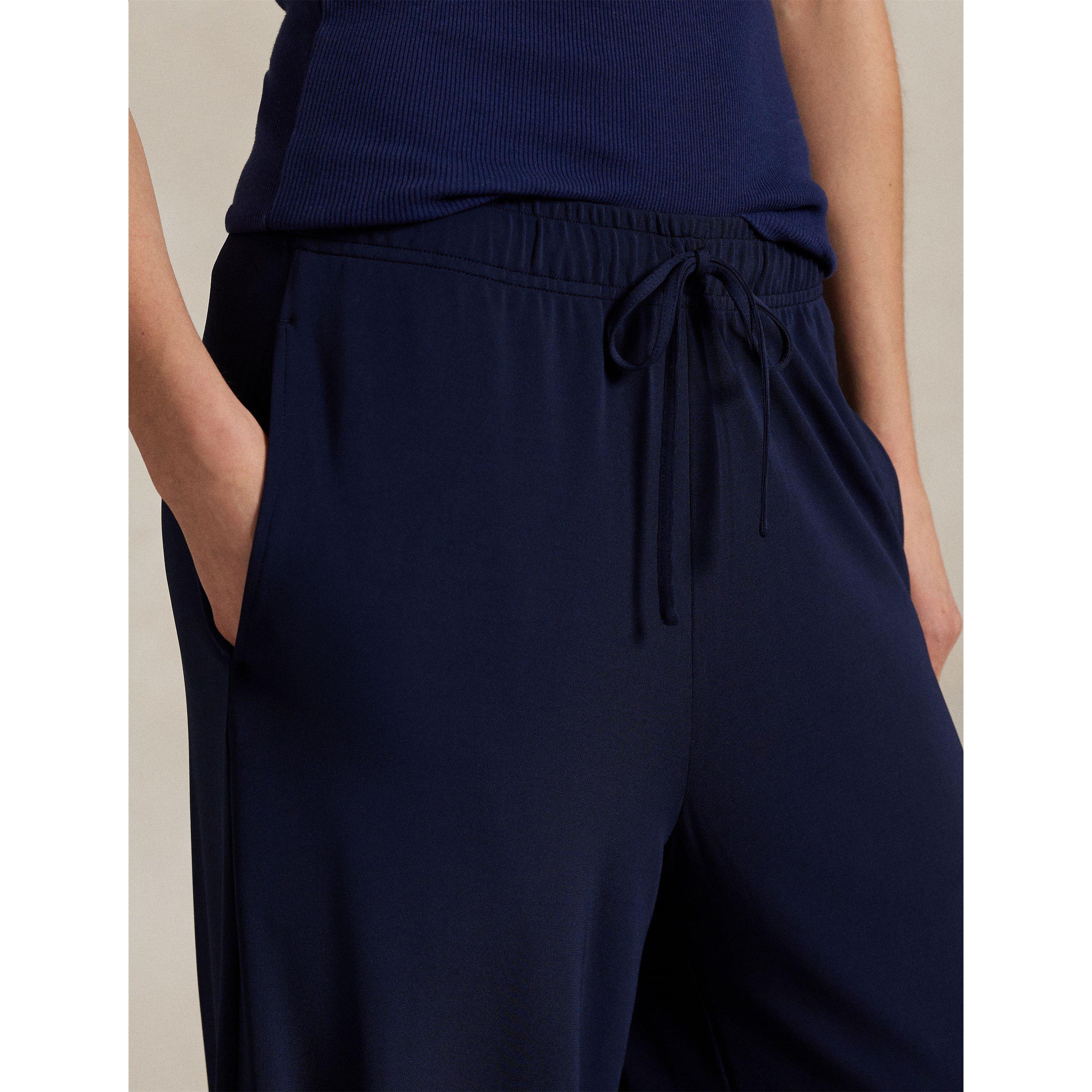 Stretch Jersey Wide Leg Trousers