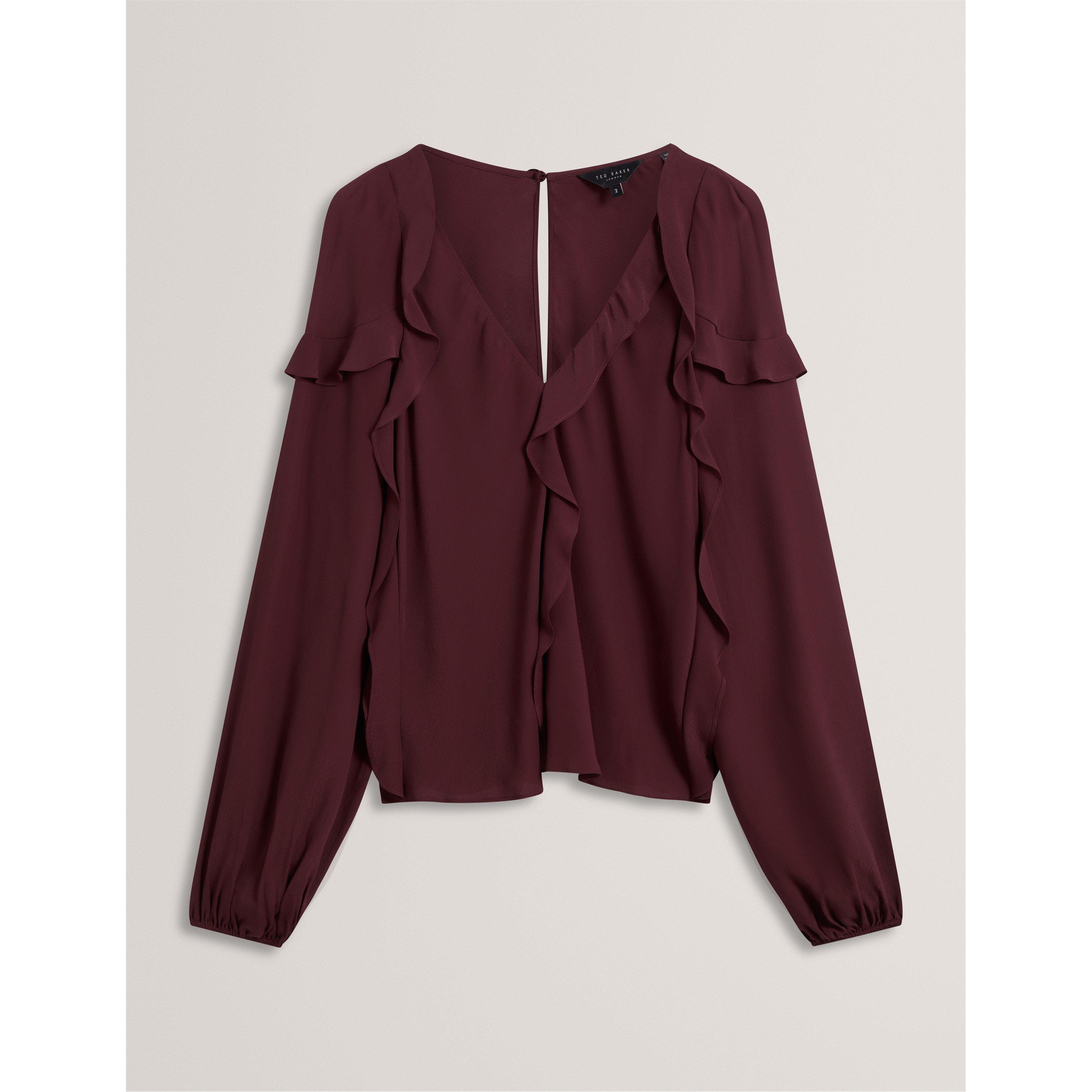 Long-Sleeve Frill Blouse