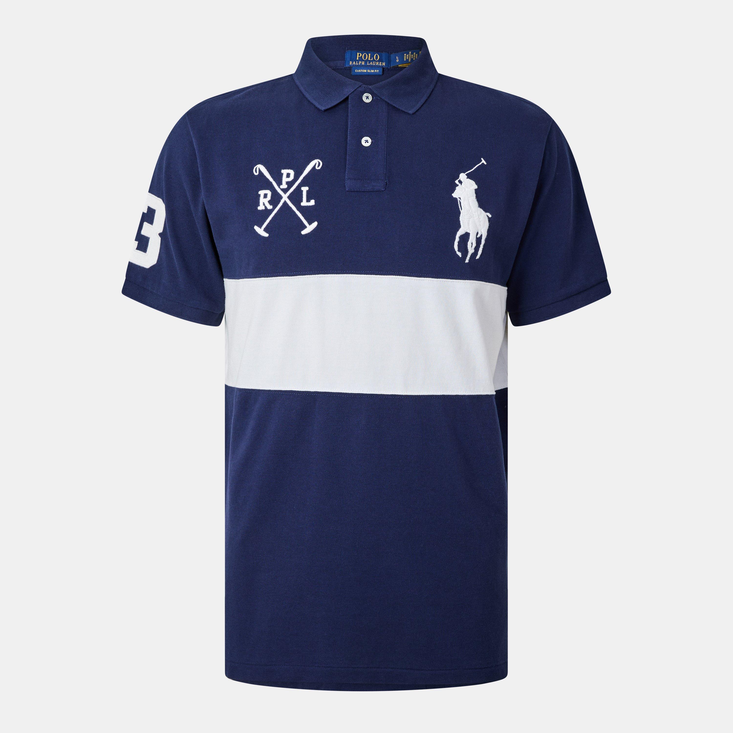 Men's Chest Stripe Short-Sleeve Polo Shirt