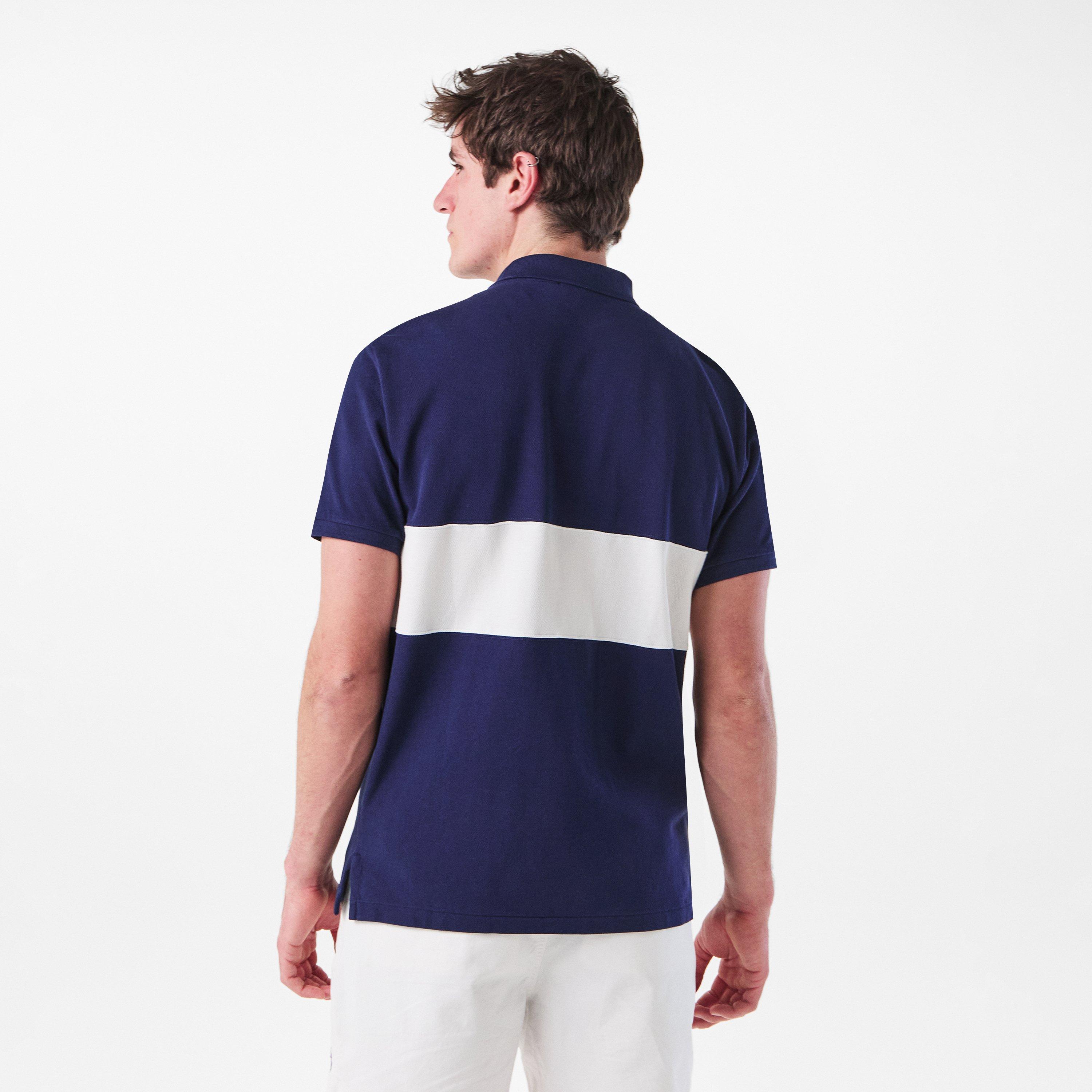 Men's Chest Stripe Short-Sleeve Polo Shirt