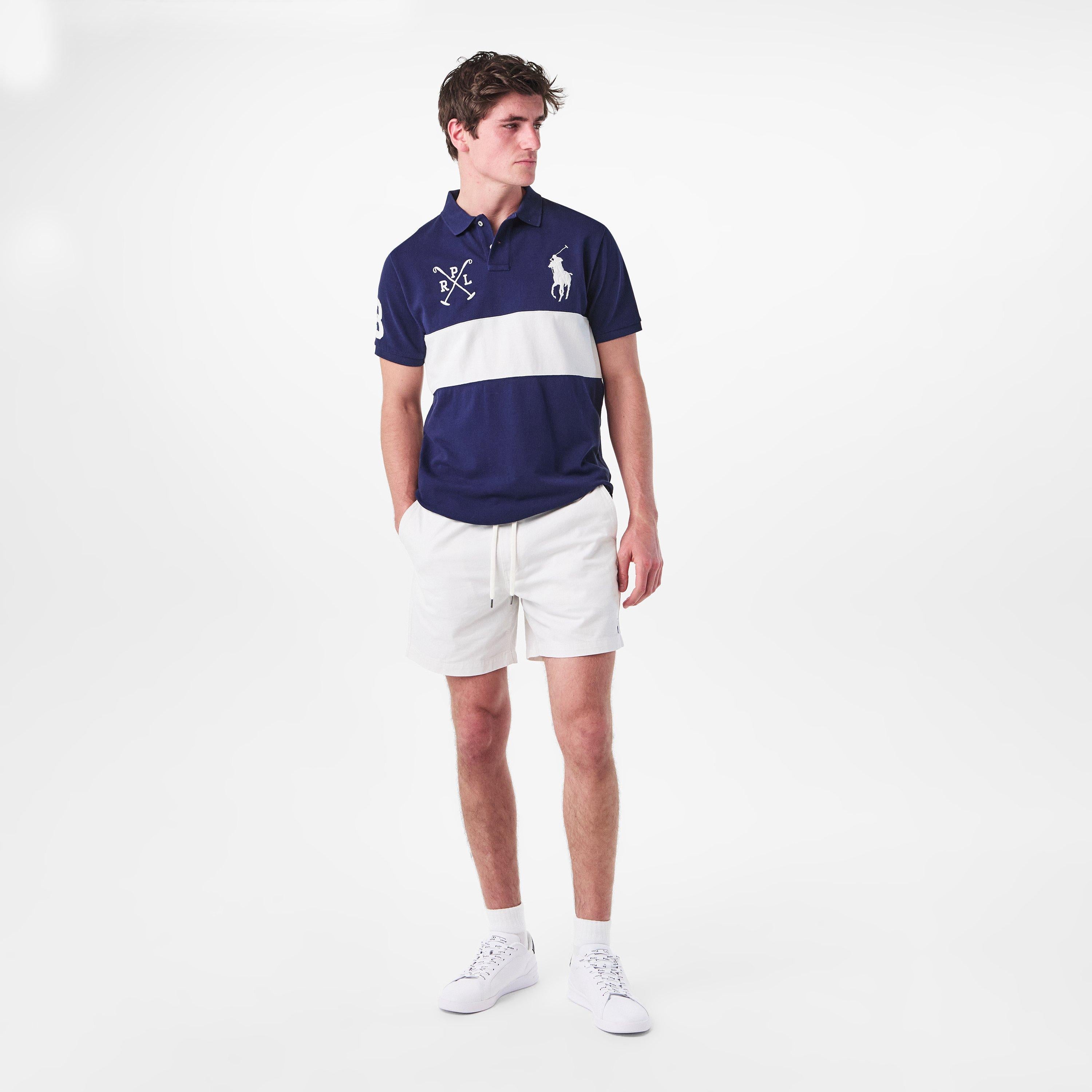 Men's Chest Stripe Short-Sleeve Polo Shirt