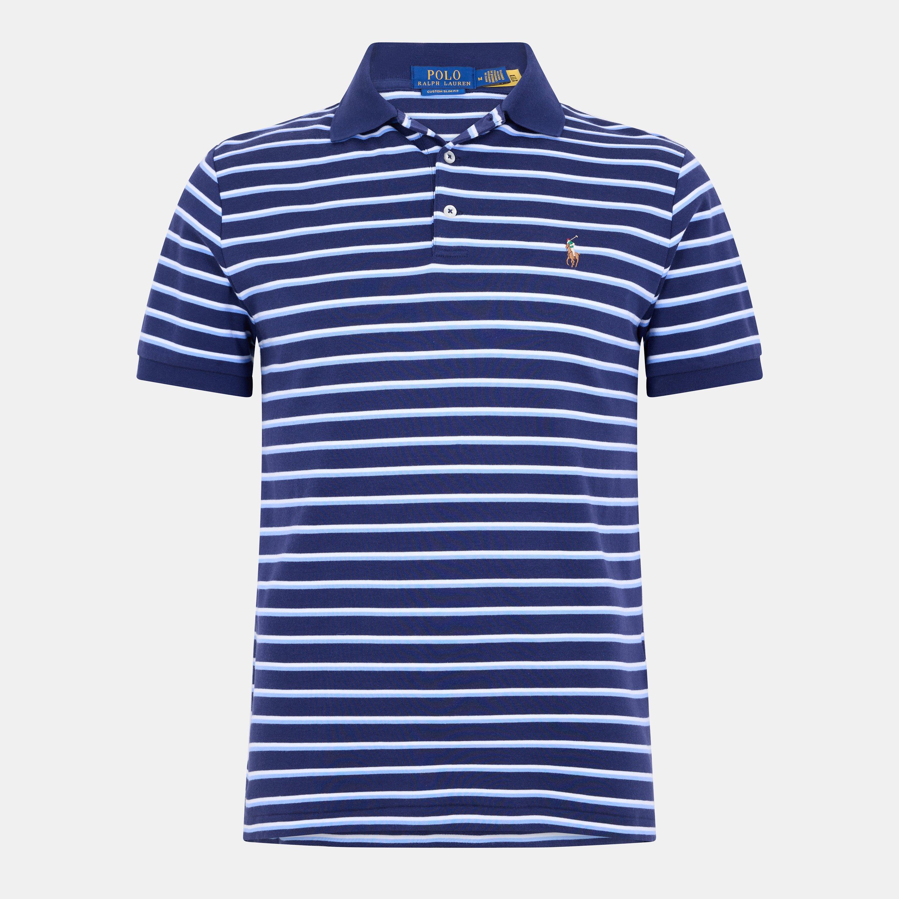 Pima Cotton Stripe Tailored Fit Short Sleeve Shirt