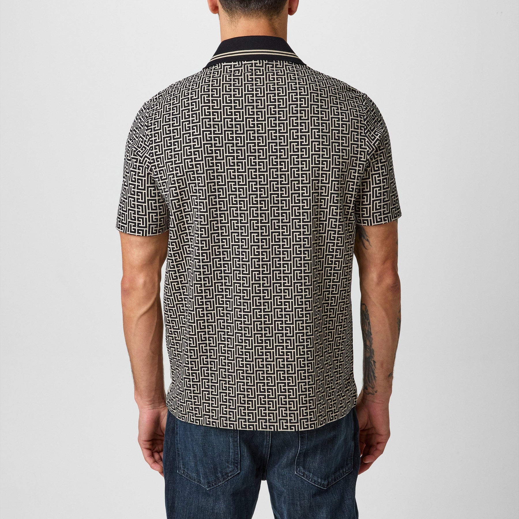 Monogram Zip Polo Shirt
