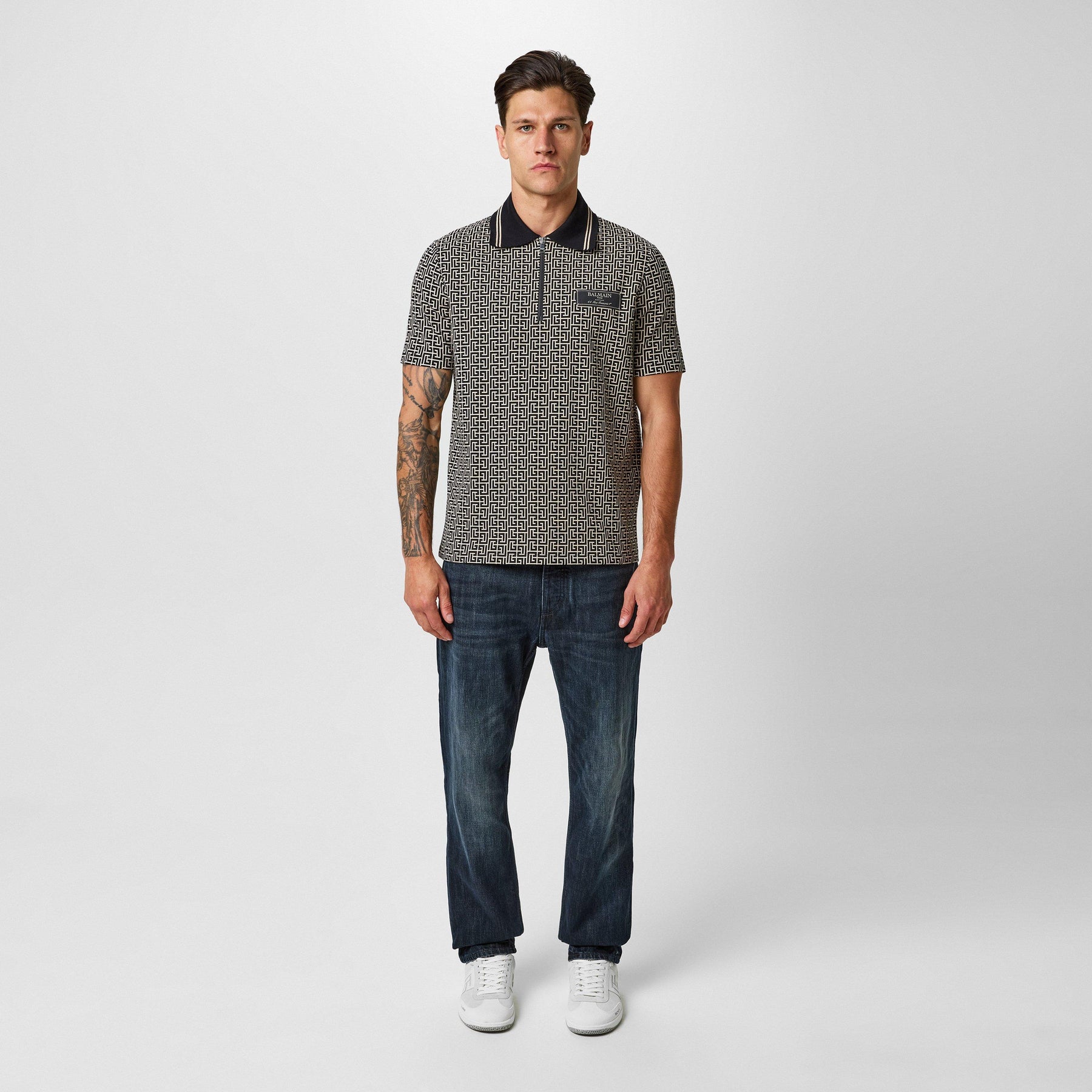 Monogram Zip Polo Shirt