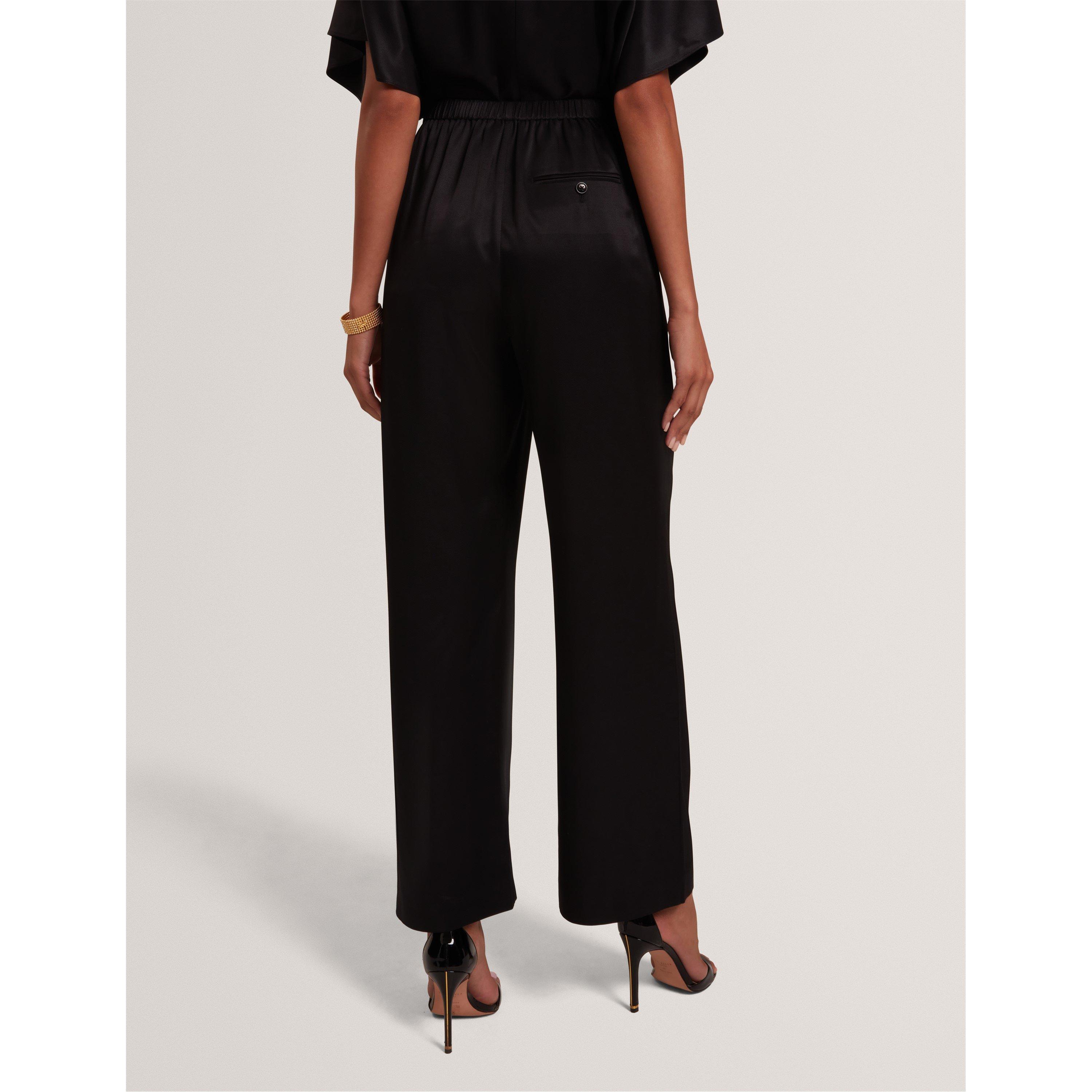 Elastic Back Straight Leg Trousers