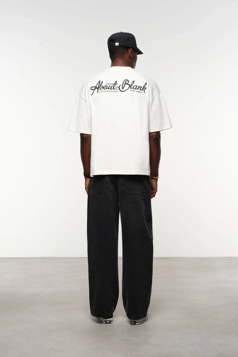 Banner t-shirt - oat/black