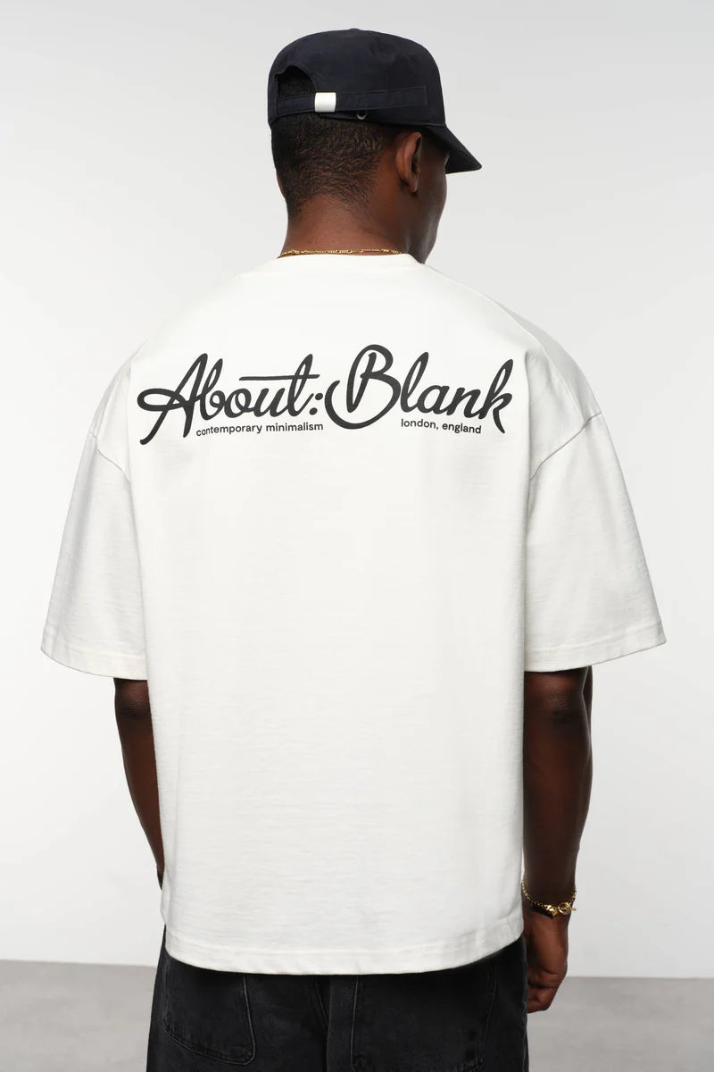 Banner t-shirt - oat/black