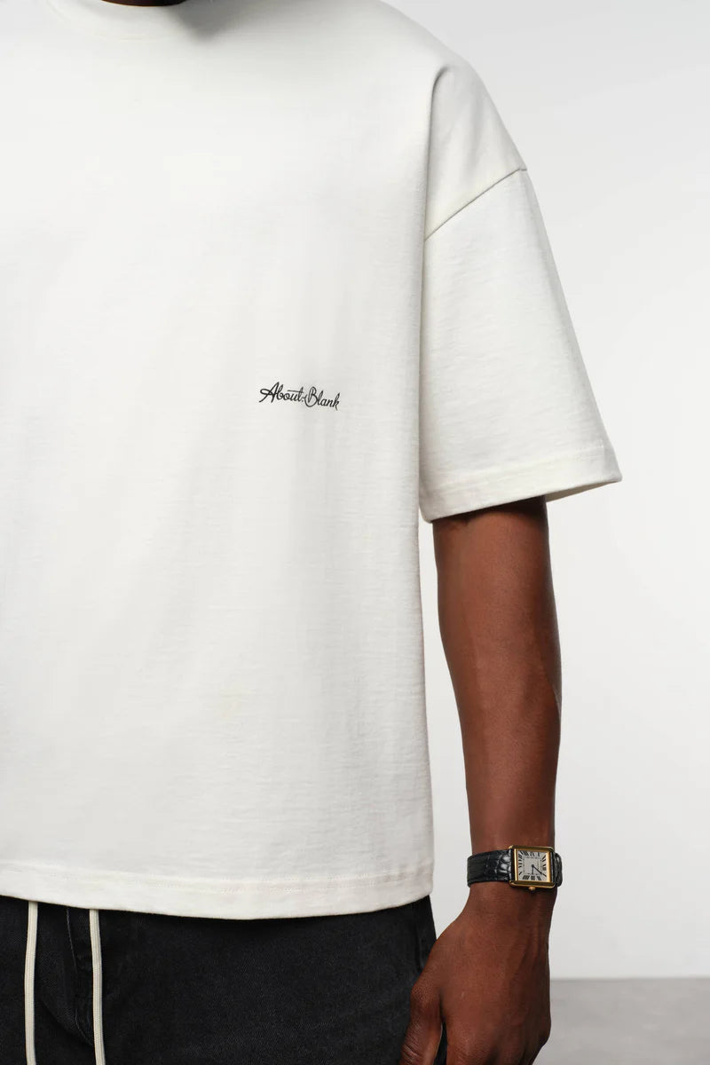 Banner t-shirt - oat/black