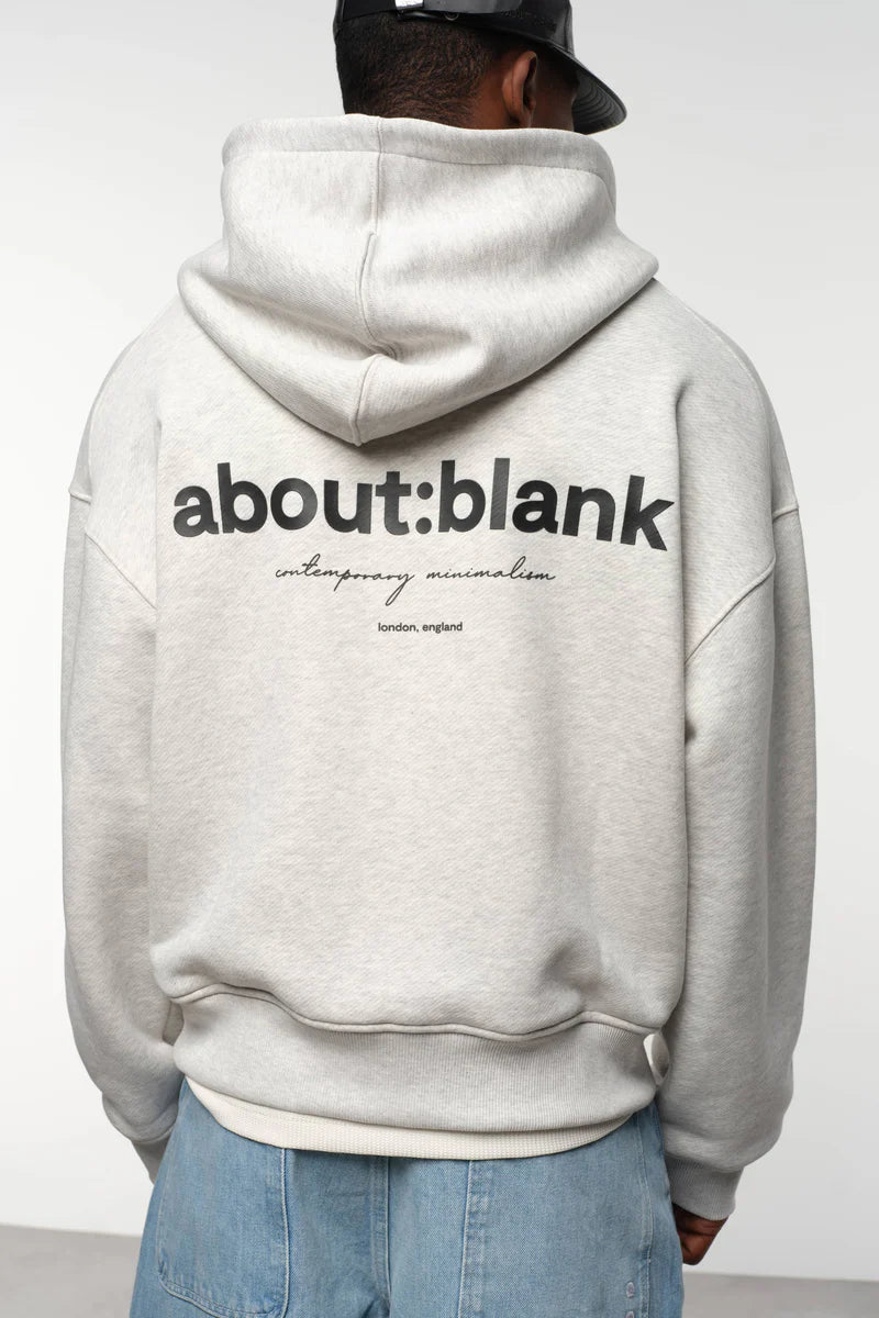 Box zip hoodie grey marl/black