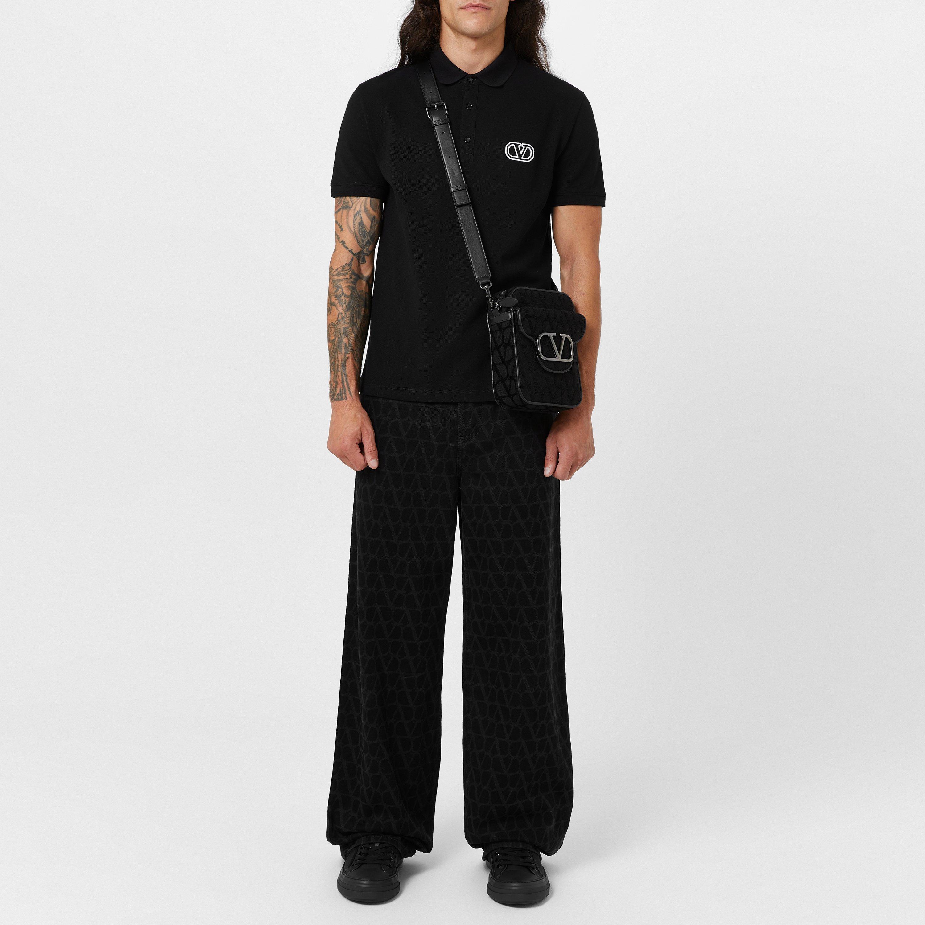 Embroidered V Emblem Polo Shirt