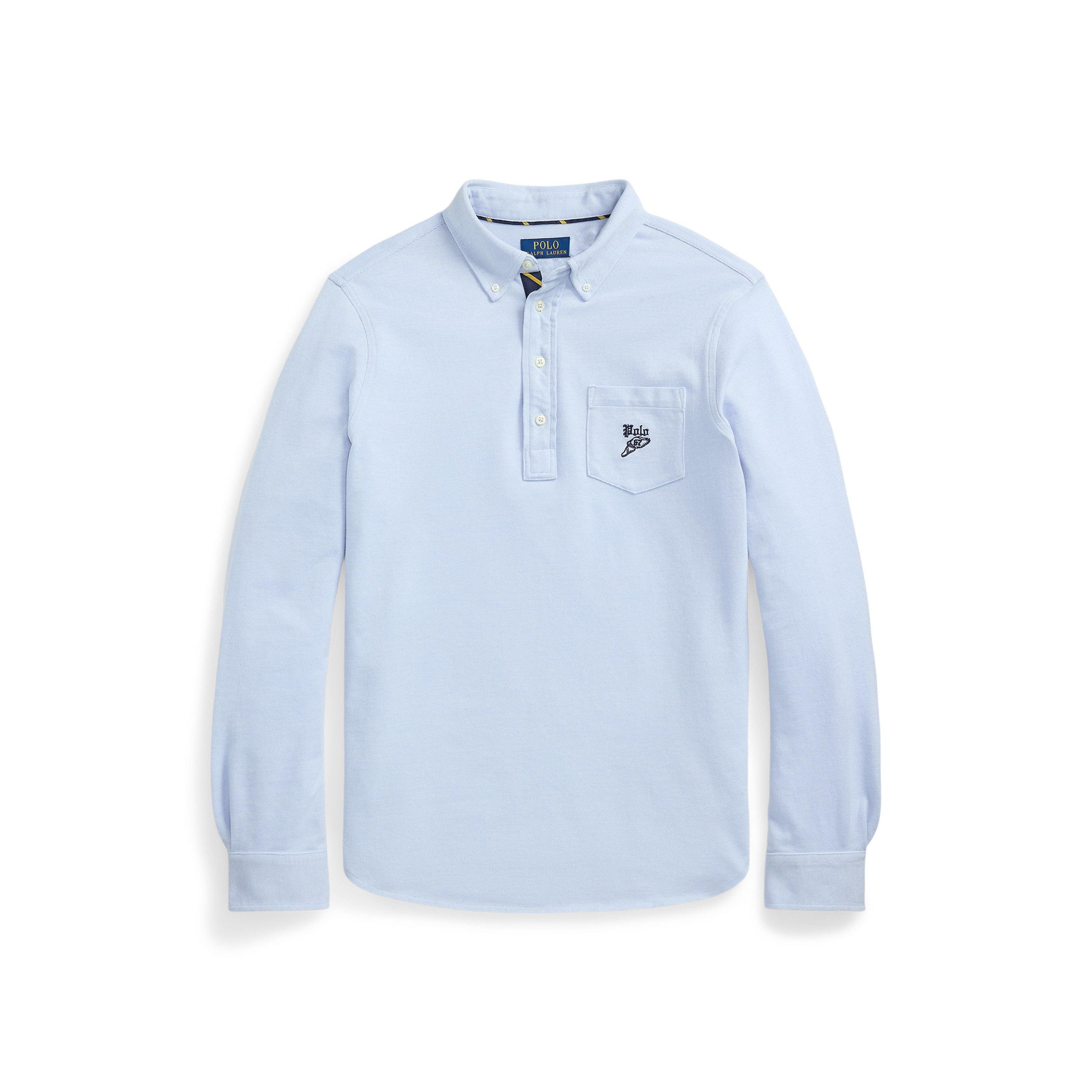 Embroidered Logo Chest Pocket Long Sleeve Shirt
