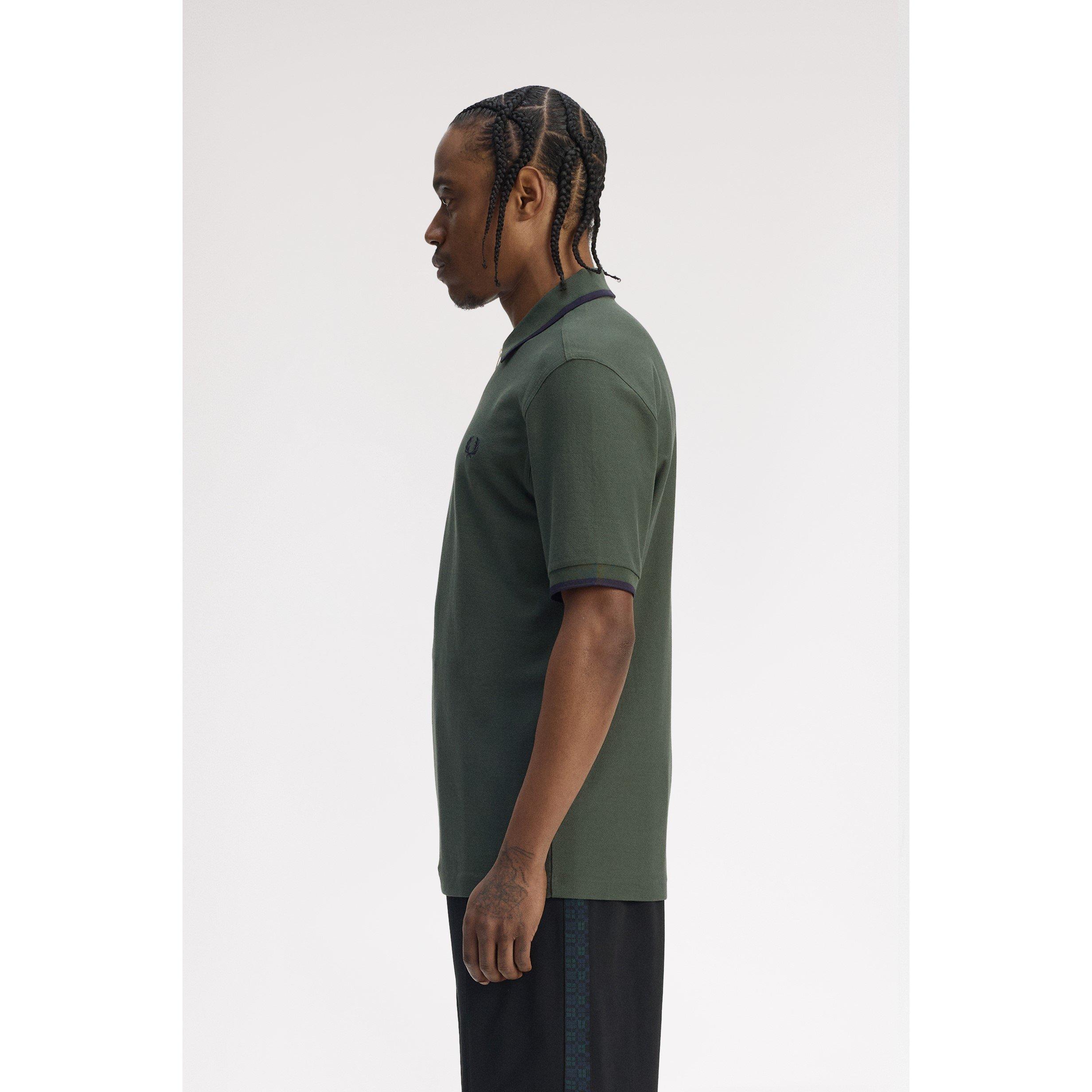 Crepe Zipped Short-Sleeve Polo Shirt