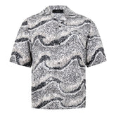 Silk Short-Sleeve Embellished Shirt