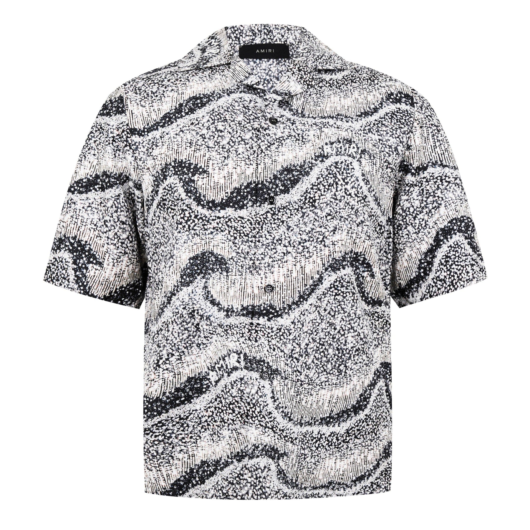 Silk Short-Sleeve Embellished Shirt