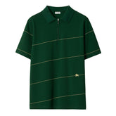 Stripe Zip Polo Shirt
