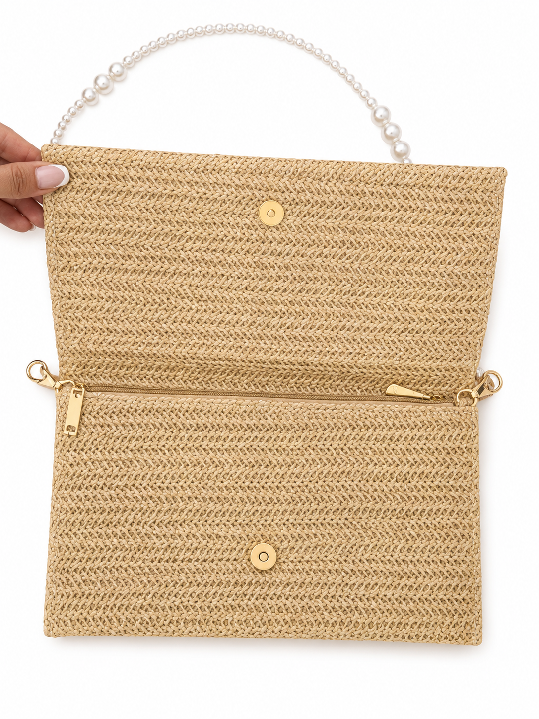 Christian Dior Beauty VIP GWP Converted Straw Raffia Woven Pouch Bag