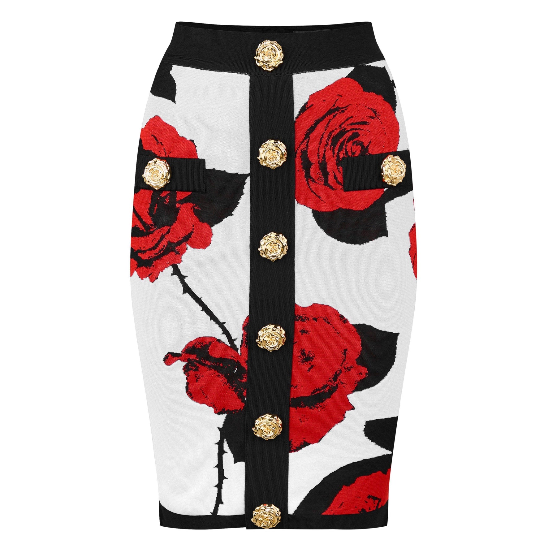 Floral Jacquard Midi Skirt