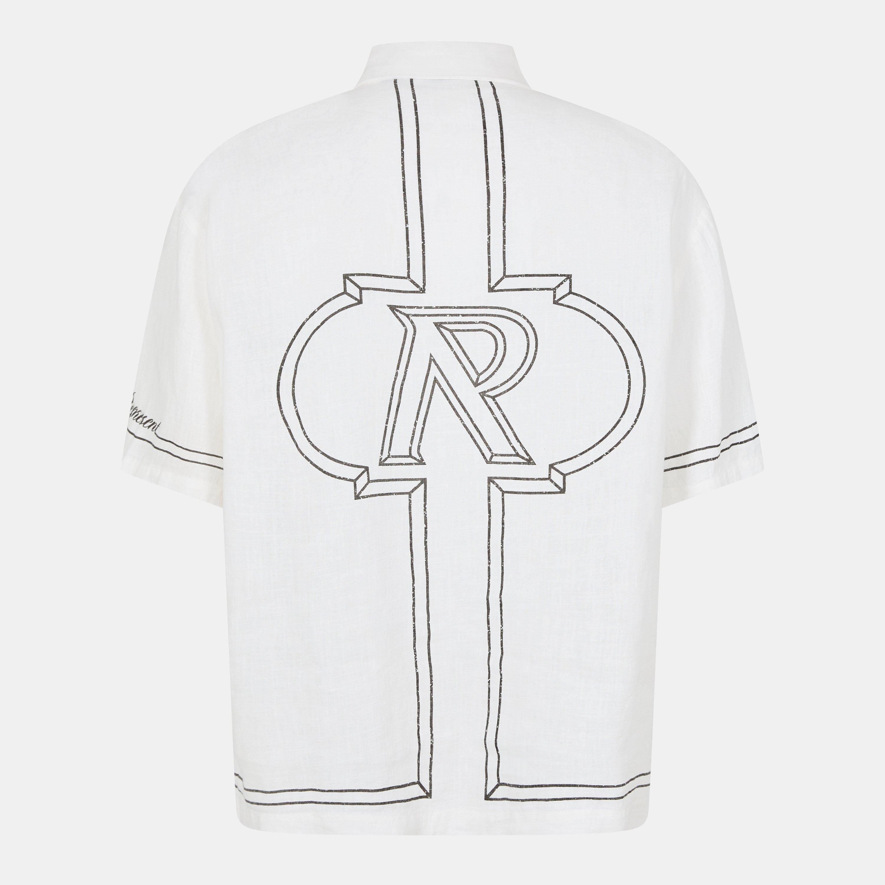 Border Short Sleeve Patterned Shirt
