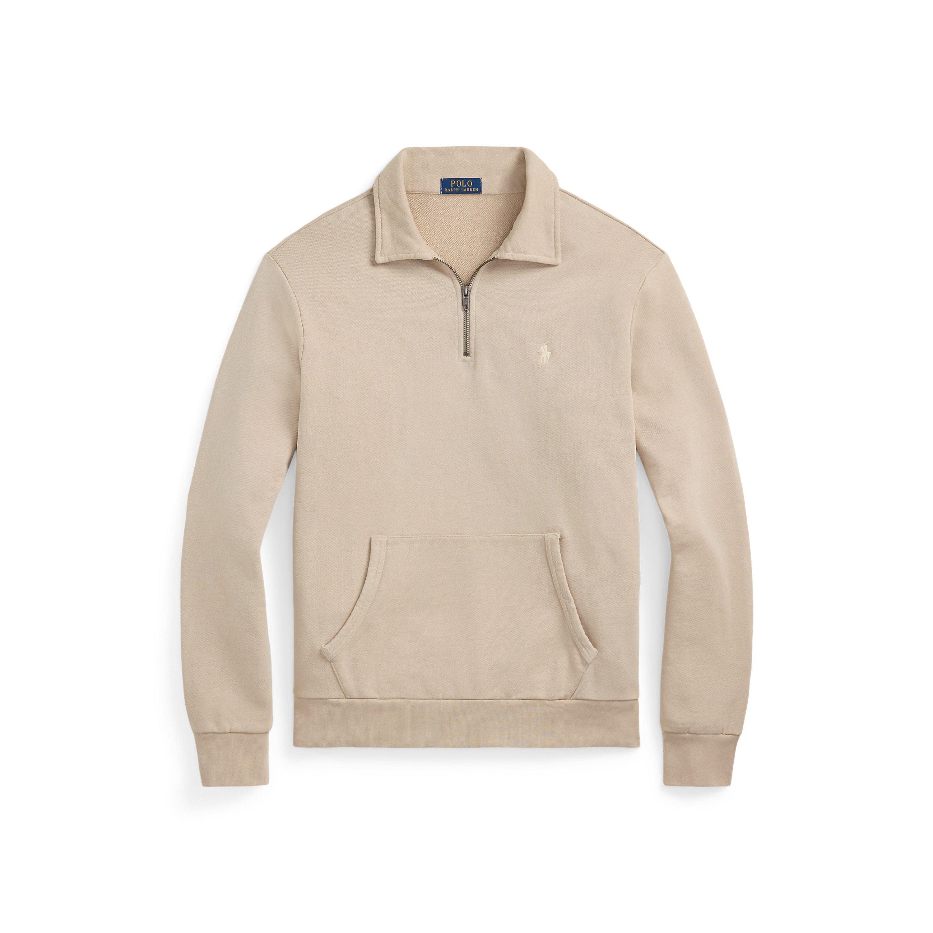 Loopback Terry Cotton Quarter Zip Sweater