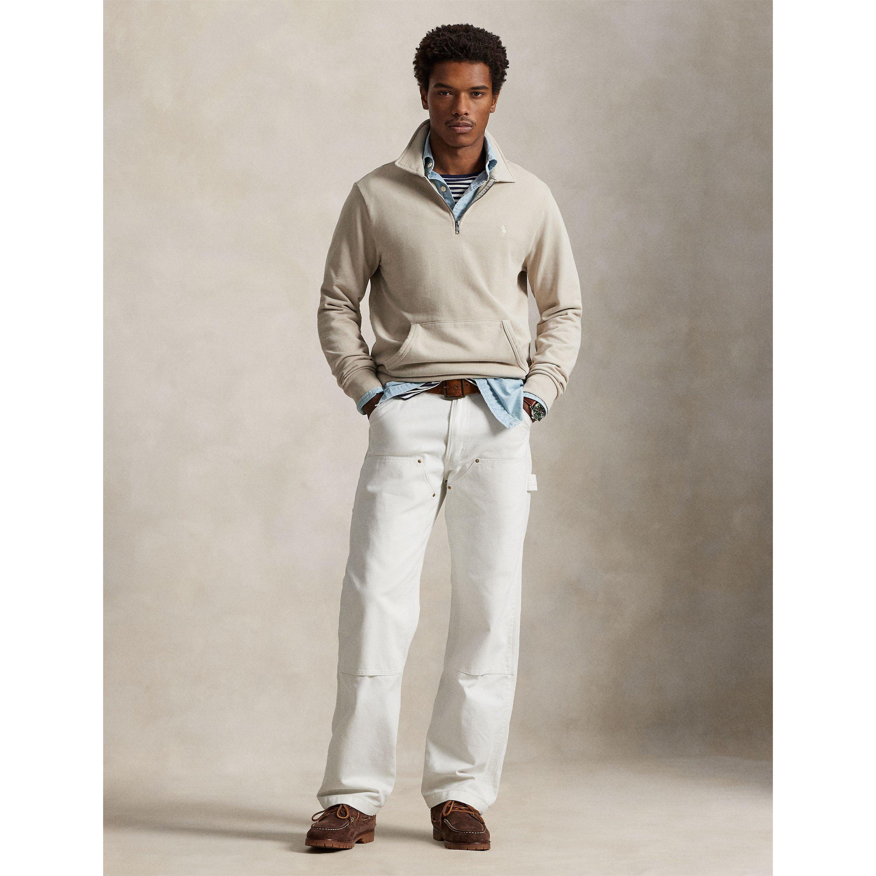 Loopback Terry Cotton Quarter Zip Sweater