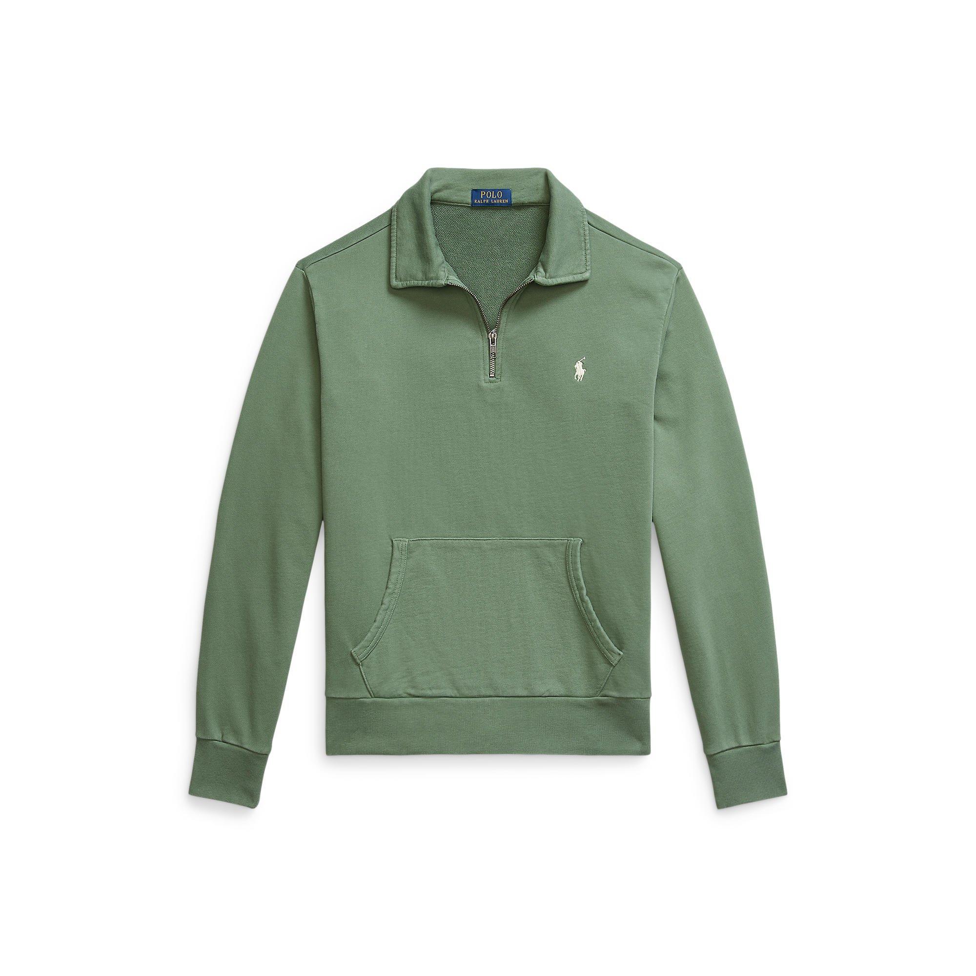 Loopback Terry Cotton Quarter Zip Sweater