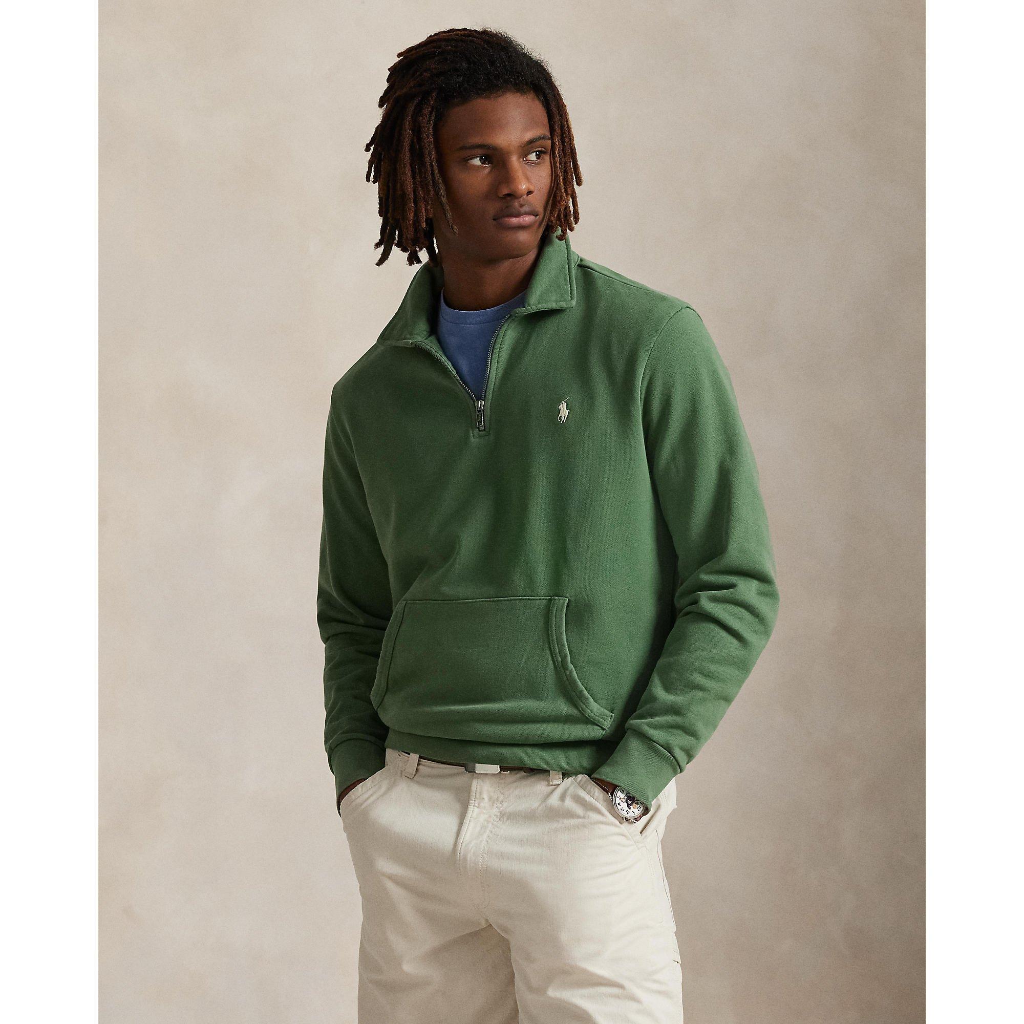 Loopback Terry Cotton Quarter Zip Sweater
