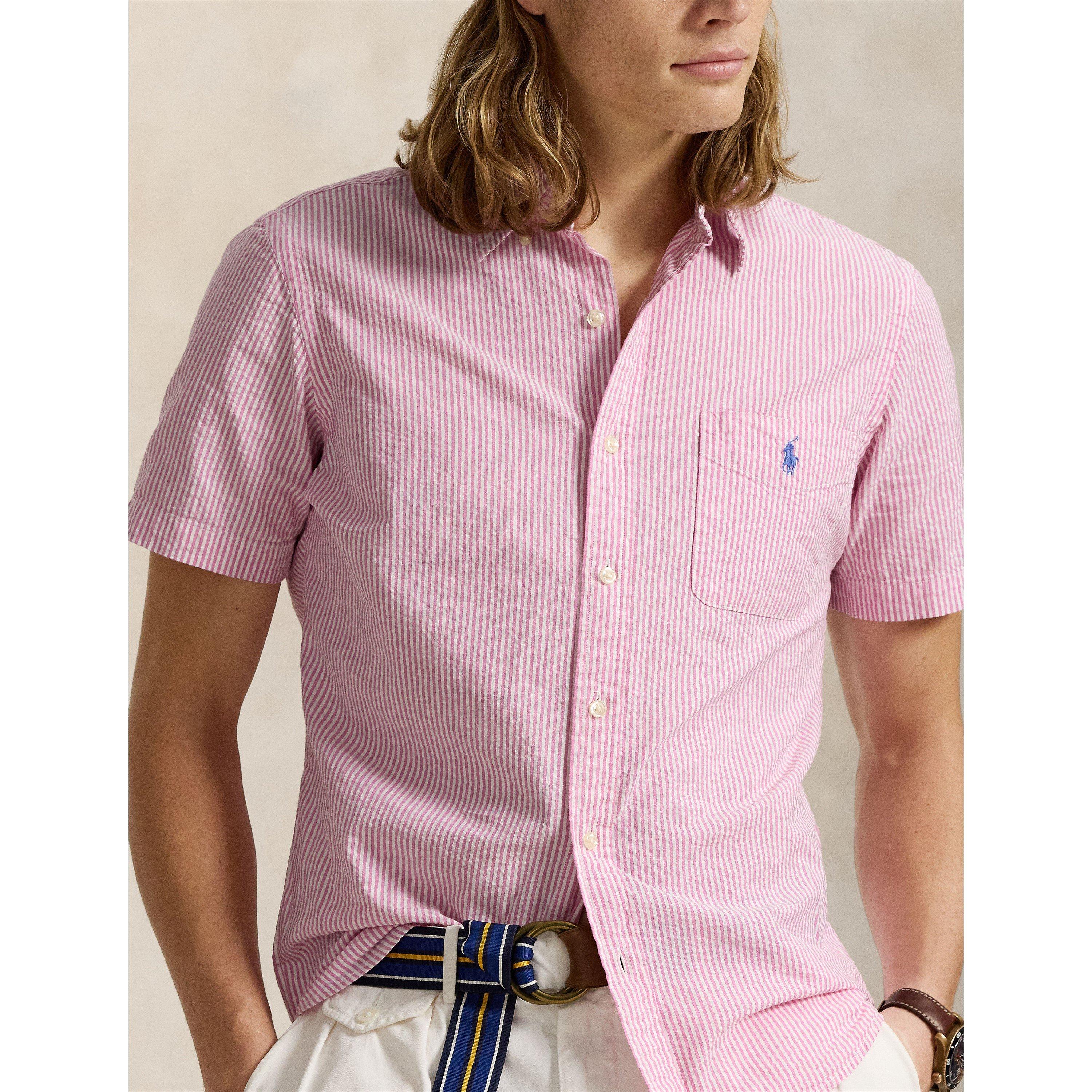 Striped Seersucker Short Sleeve Shirt