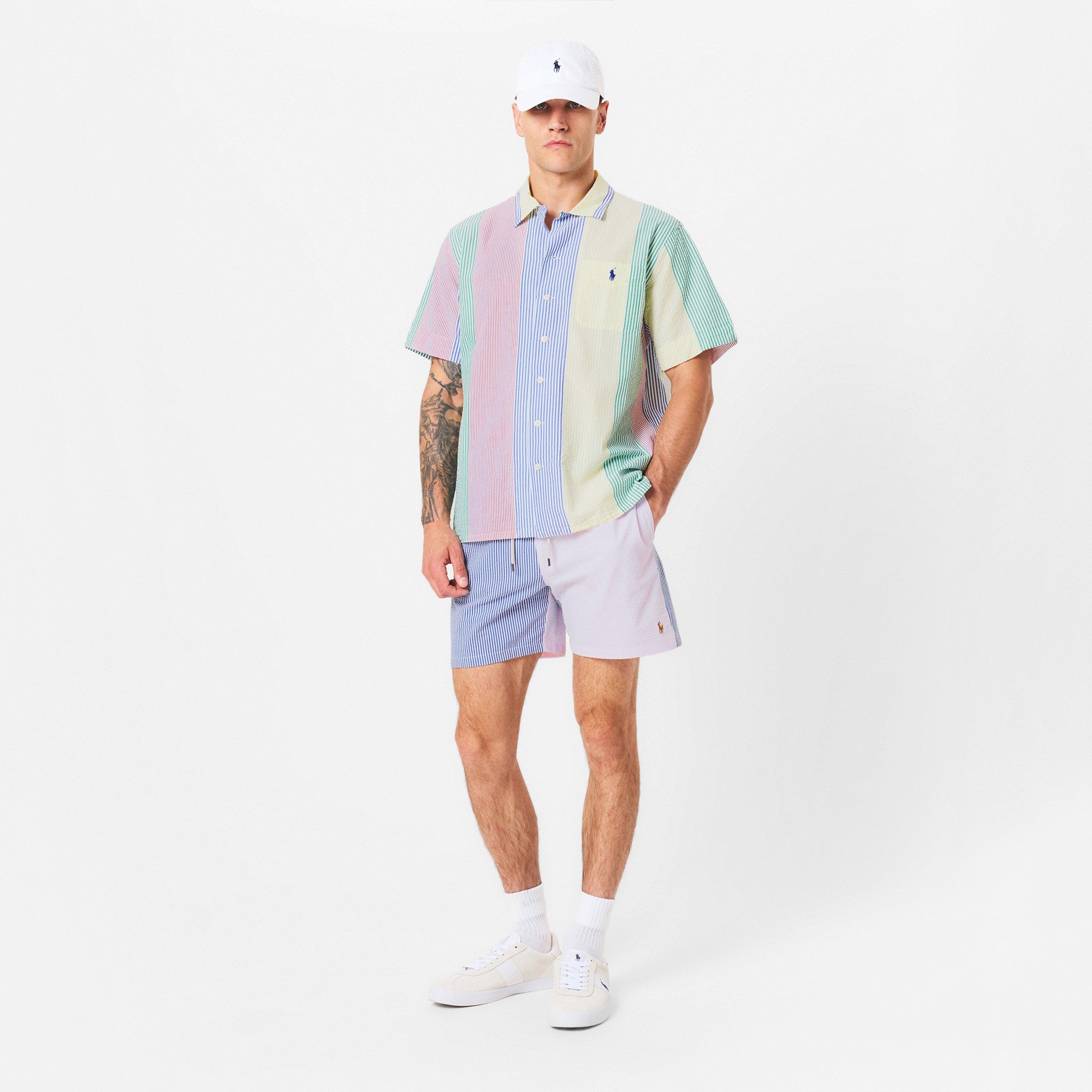 Men's Fun Seersucker Short-Sleeve Patterned Shirt