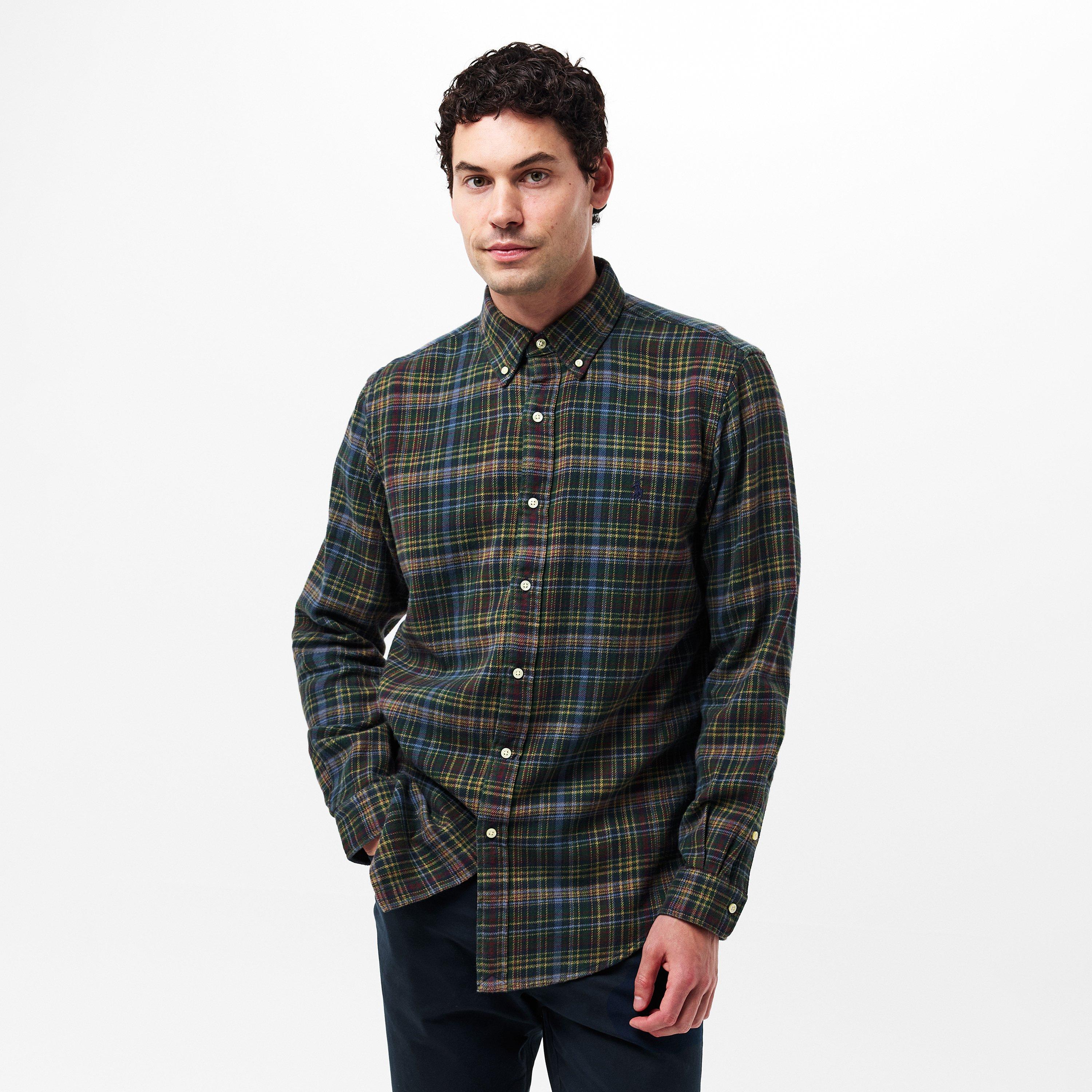 Men's Brushed Flannel Long-Sleeve Patterned Shirt