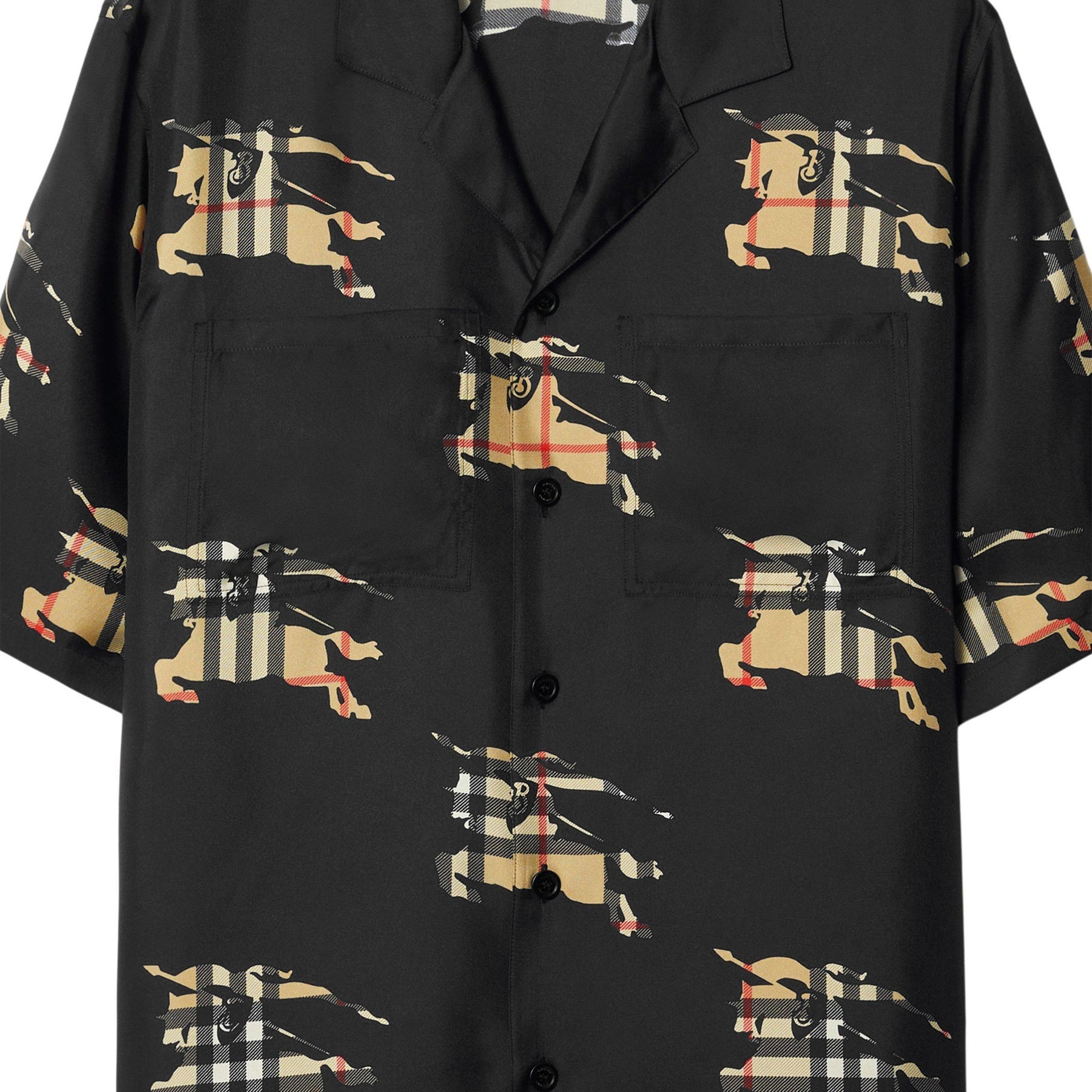 Equestrian Knight-Print Silk Shirt
