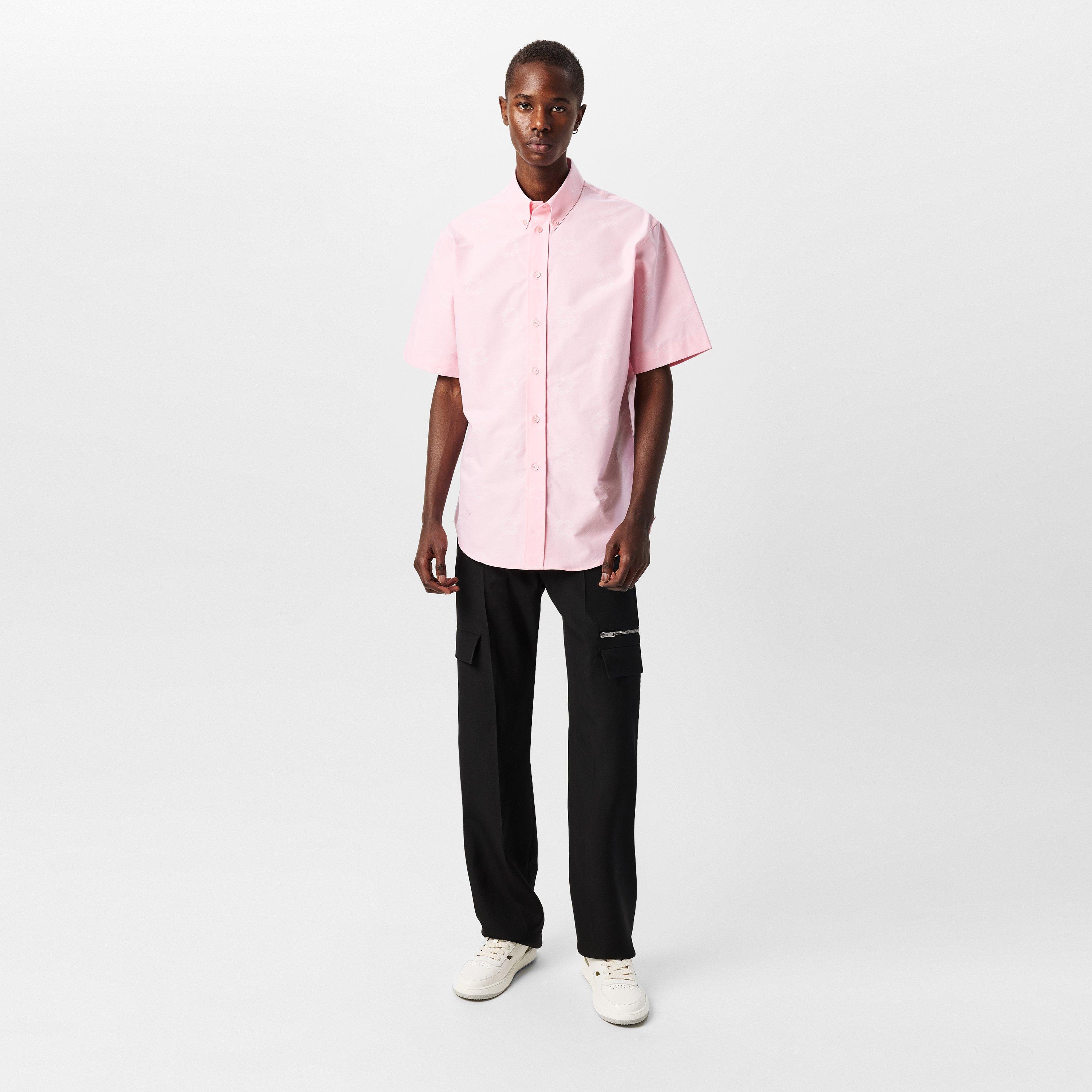 Men's Monogram Short-Sleeve Plain Shirt