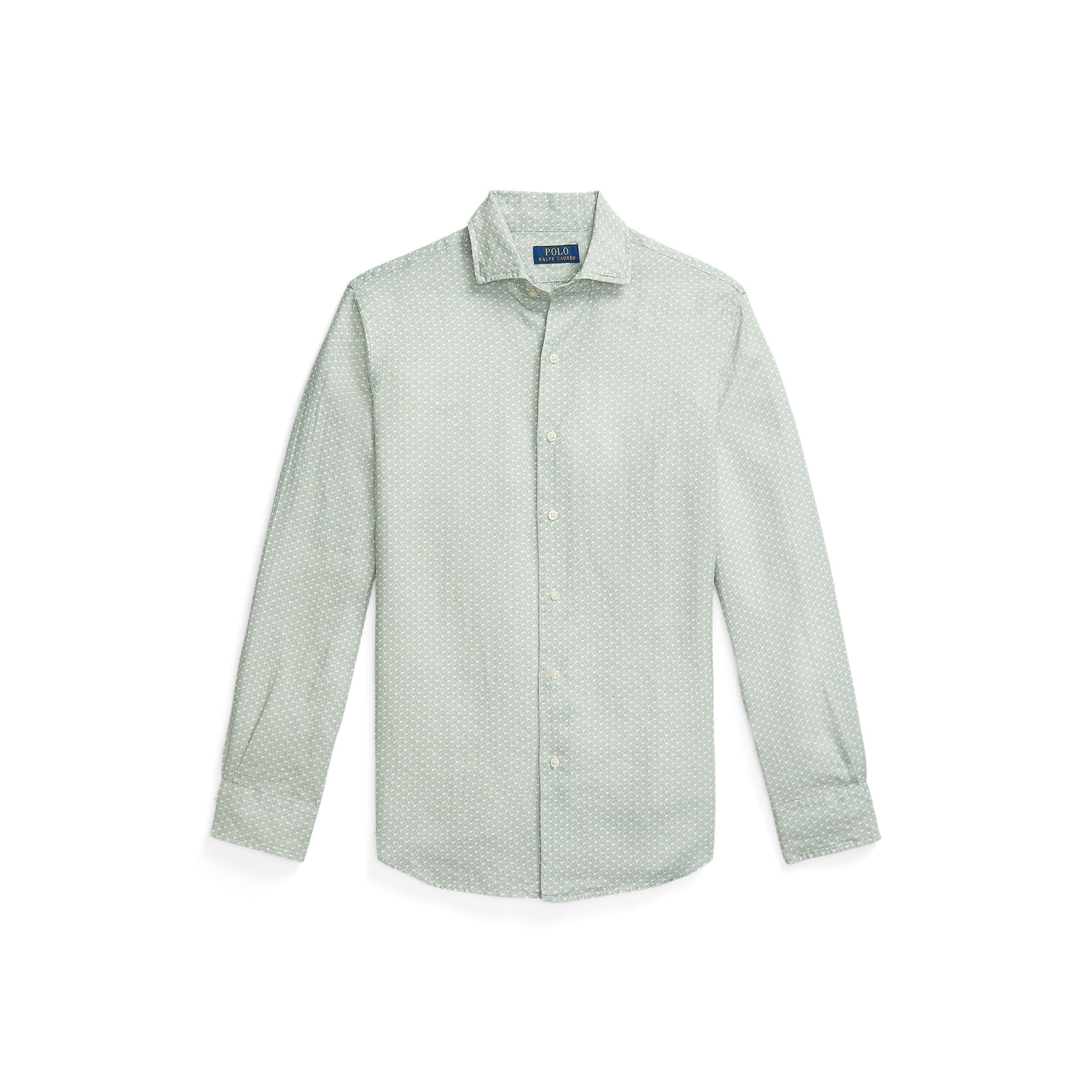 Custom Fit Mallet-Print Linen Shirt