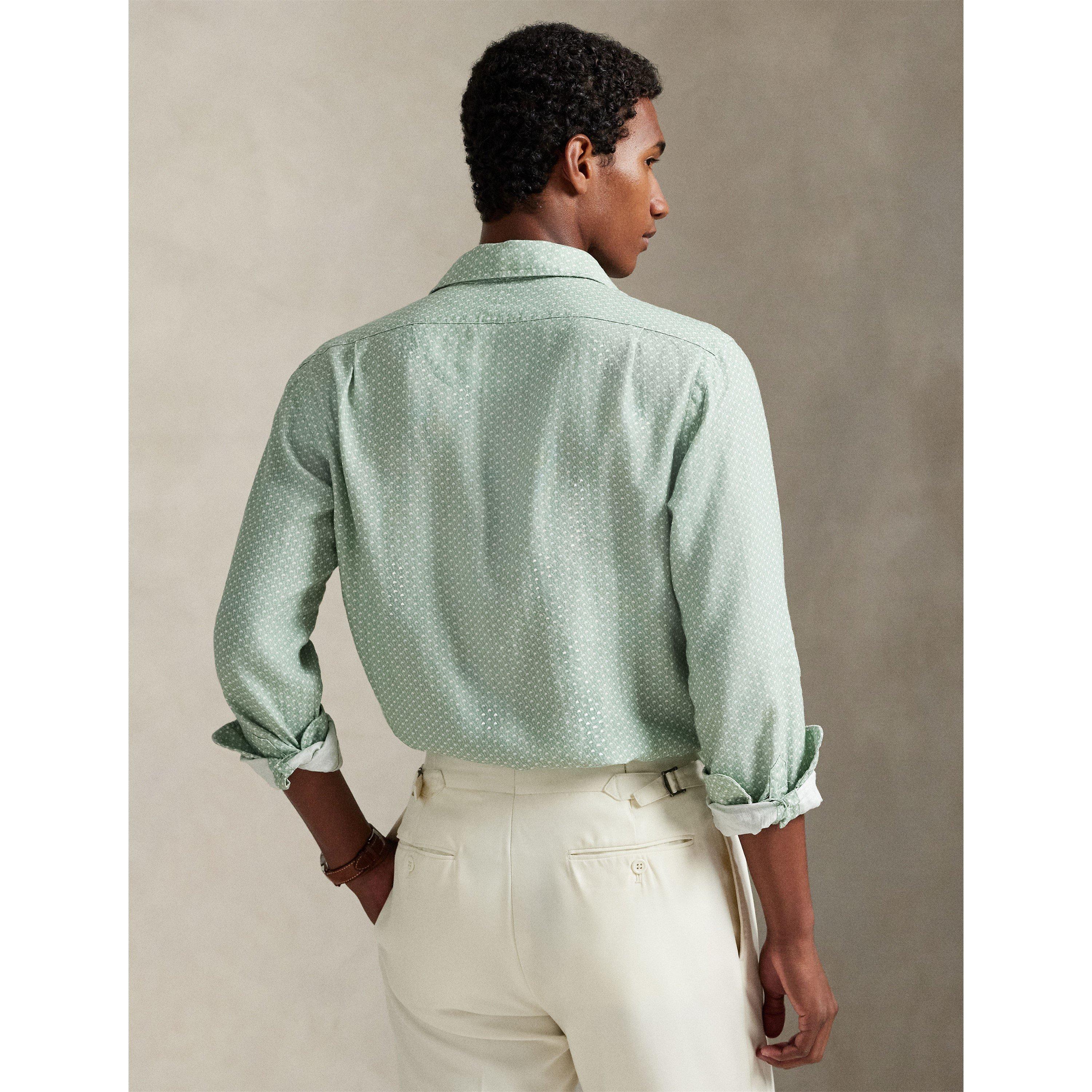 Custom Fit Mallet-Print Linen Shirt