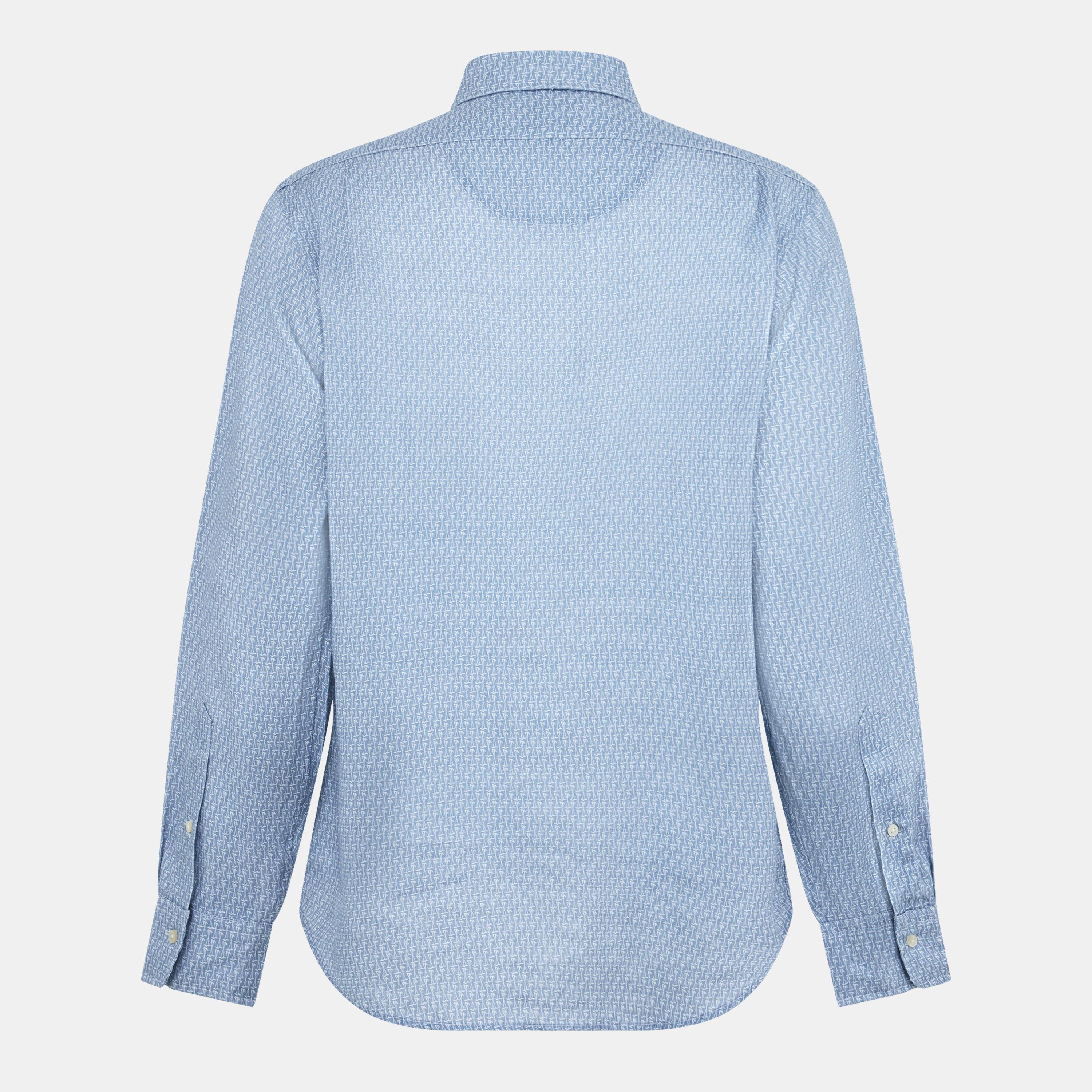 Custom Fit Mallet-Print Linen Shirt