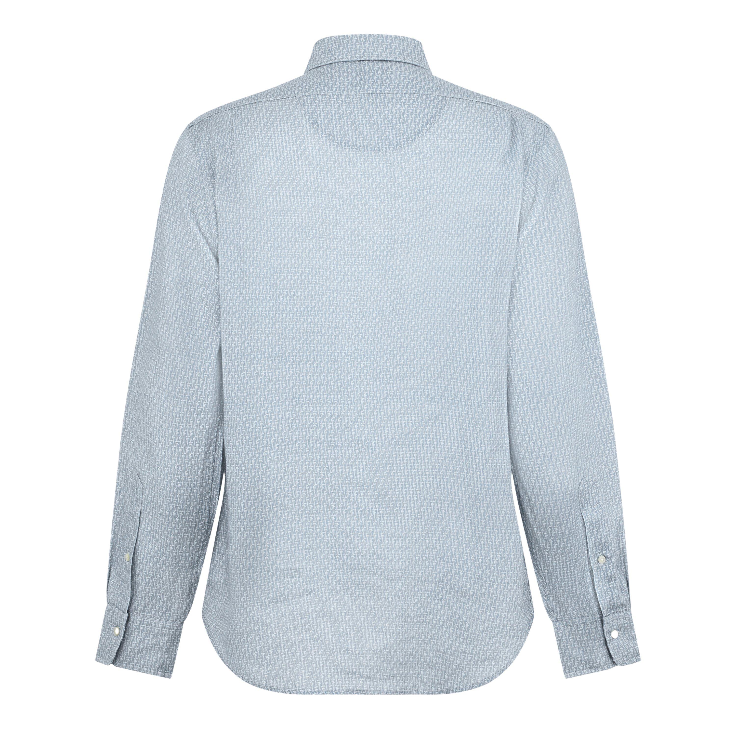 Custom Fit Mallet-Print Linen Shirt