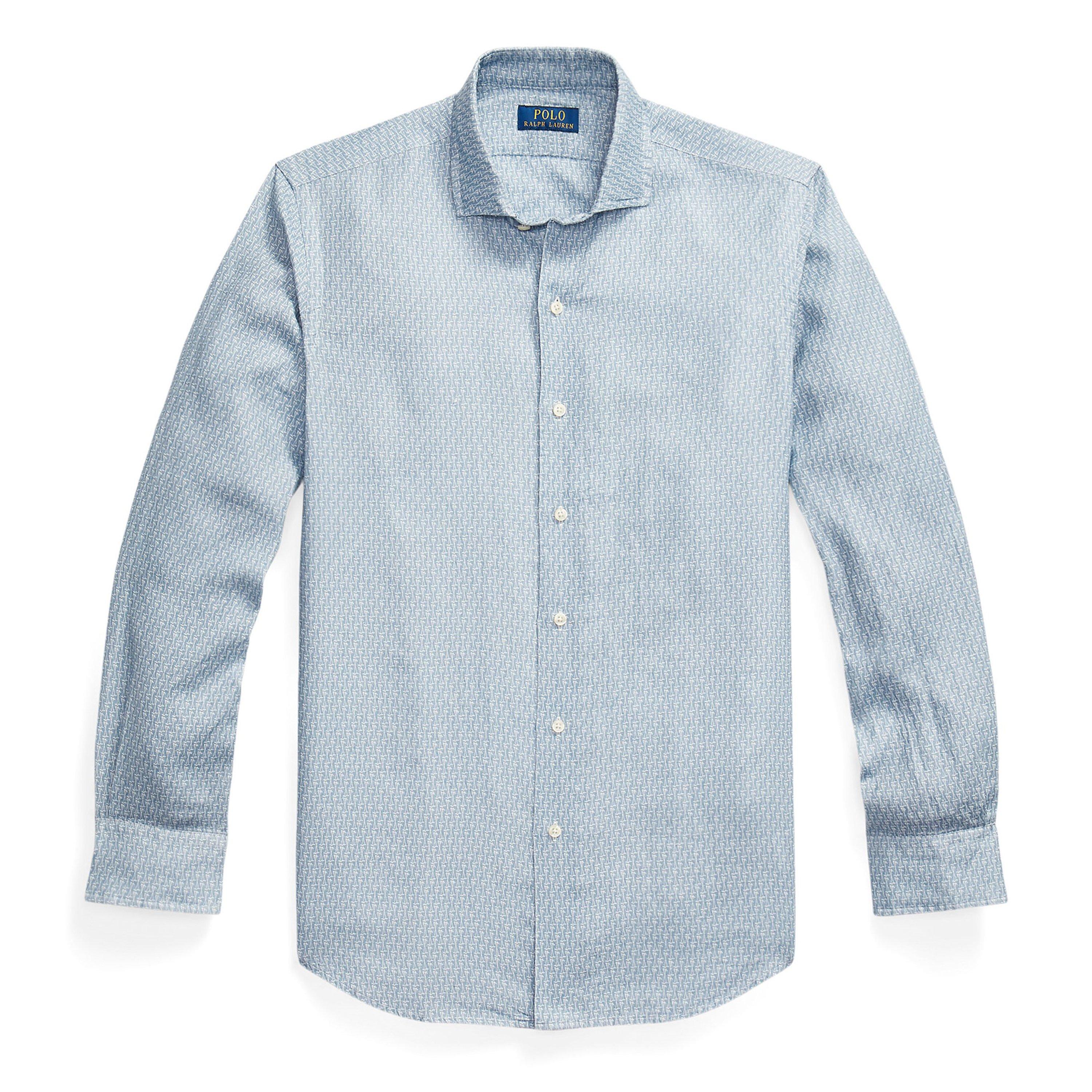 Custom Fit Mallet-Print Linen Shirt