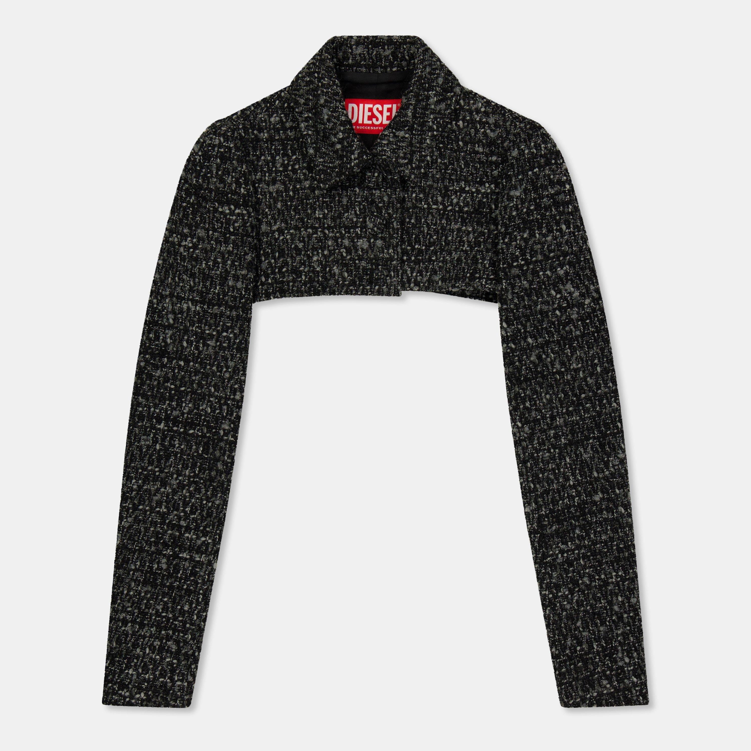 G-Anne Bouclv© Tweed Long Sleeve Ultra-Cropped Blazer