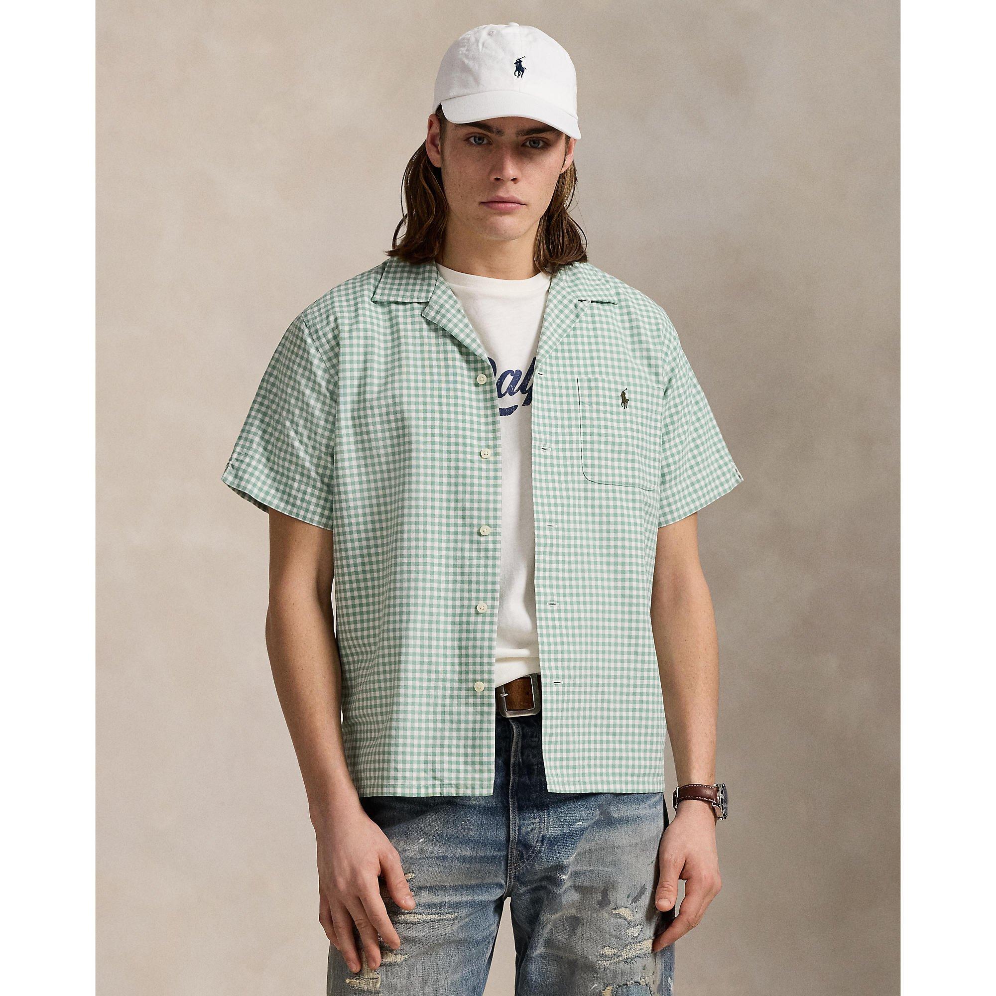 Gingham Short-Sleeve Patterned Shirt