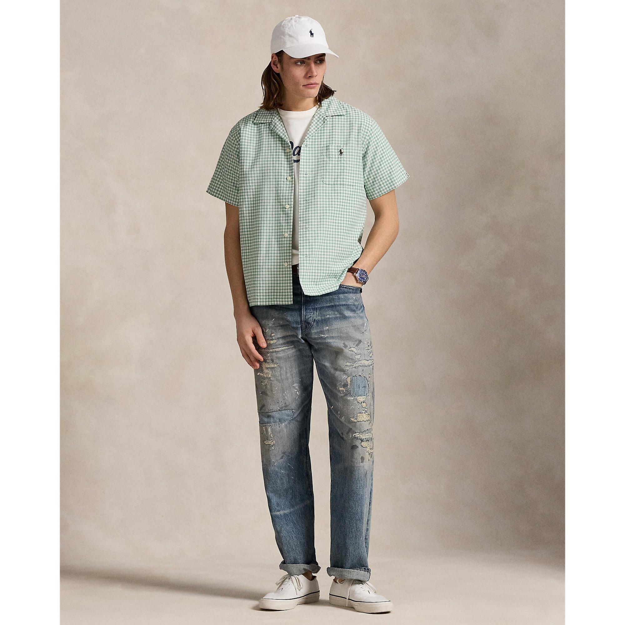 Gingham Short-Sleeve Patterned Shirt