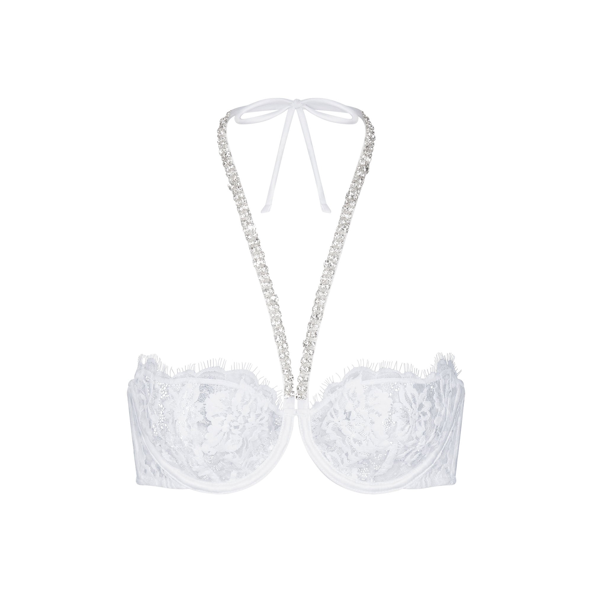 Skims Lace Unlined Halter Bra