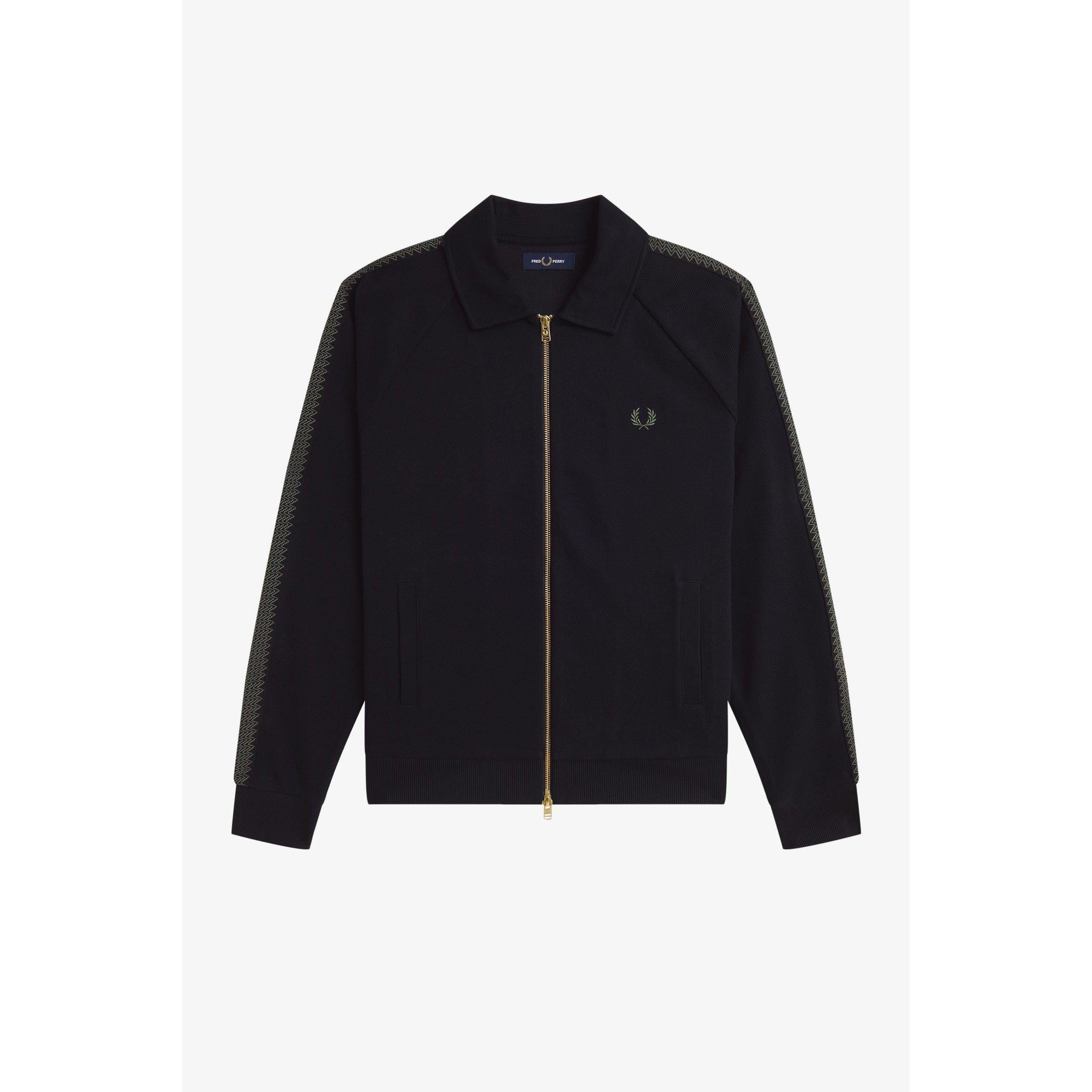 Side Tape Zip-Through Ribbed Tracksuit Top