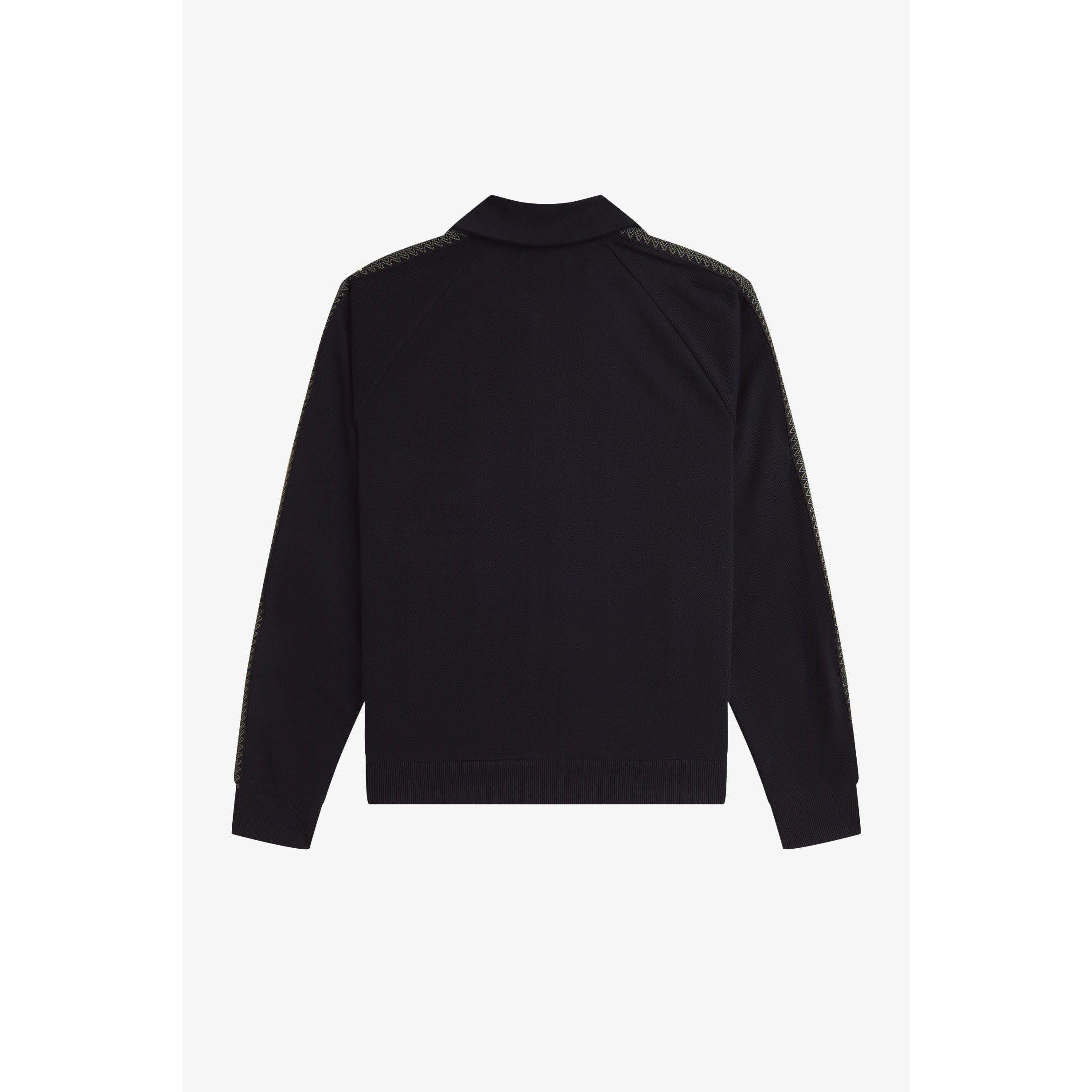 Side Tape Zip-Through Ribbed Tracksuit Top