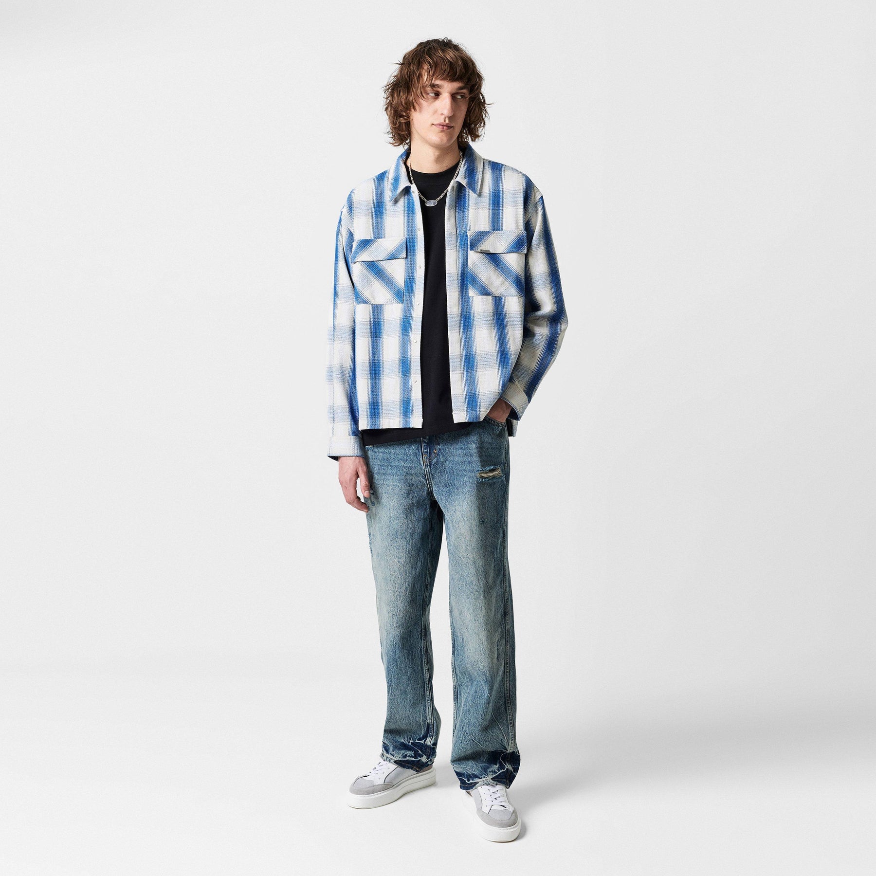 Cotton-Blend Check Shirt
