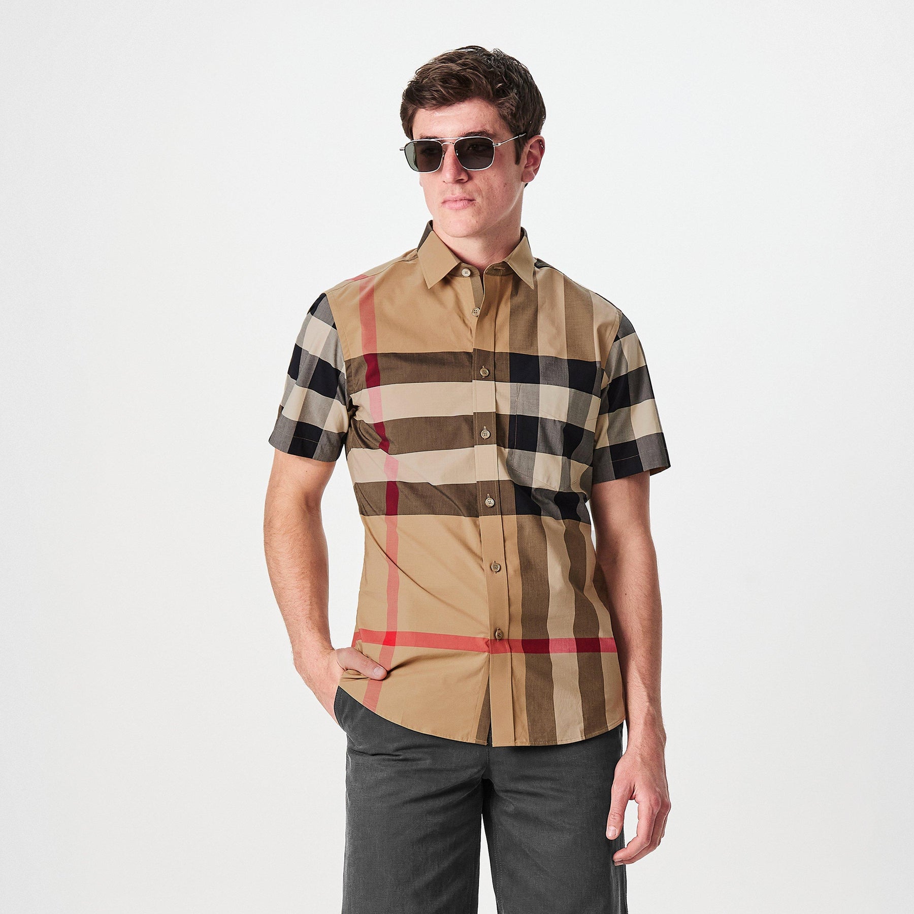 Men's Check Cotton Somerton Short Sleeved Shirt
