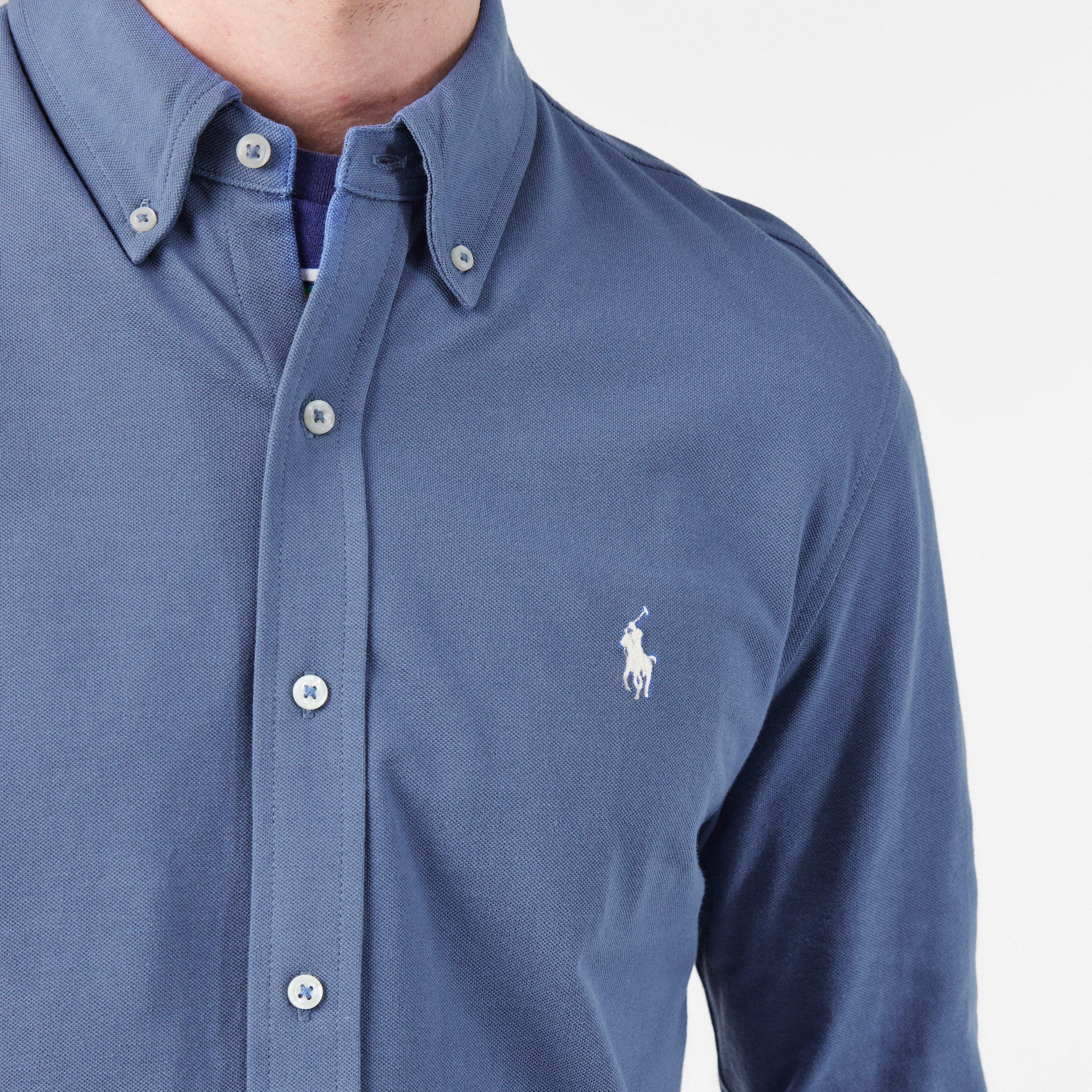 Men's Slim Fit Button-Down Plain Shirt