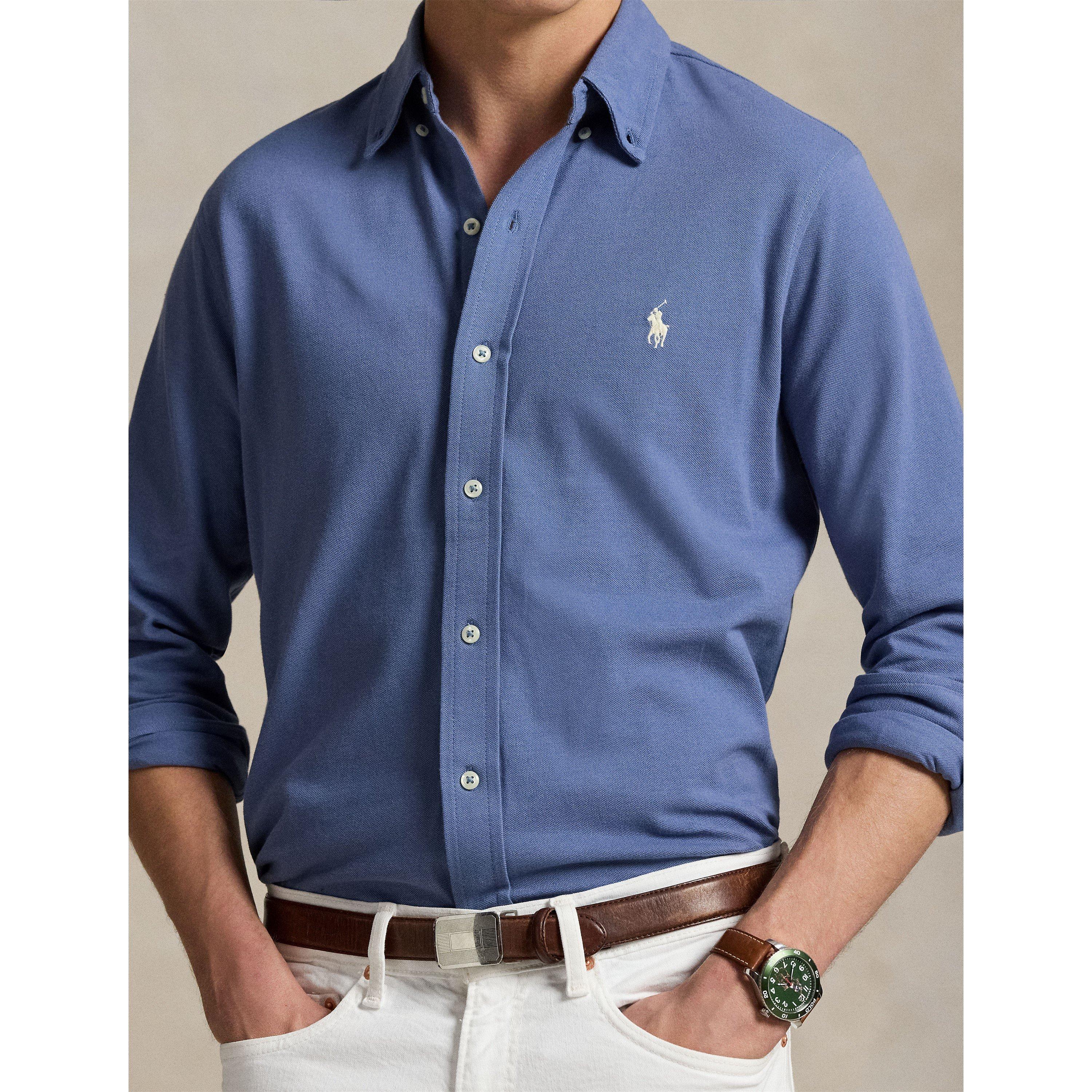 Slim Fit Button-Down Plain Shirt