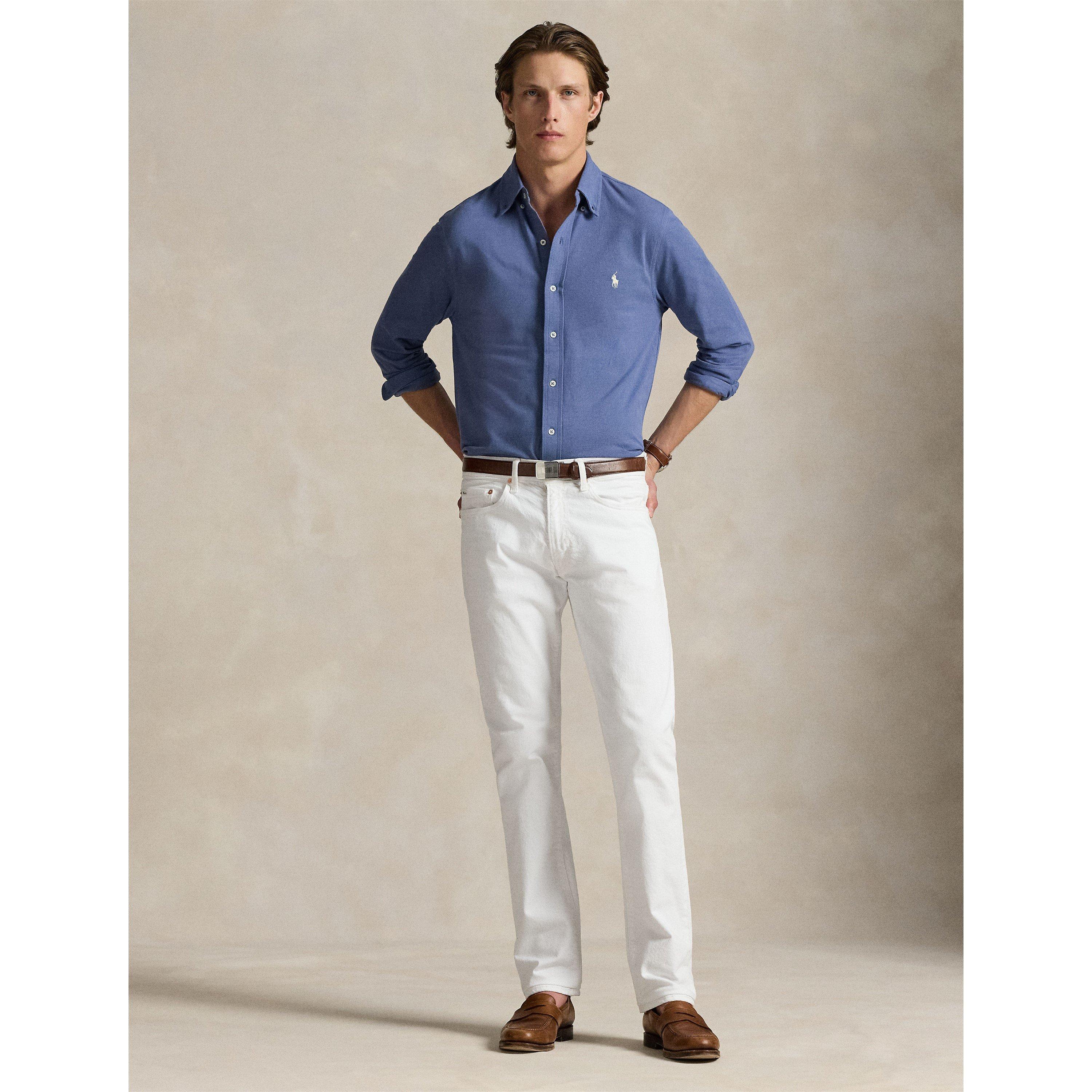 Slim Fit Button-Down Plain Shirt